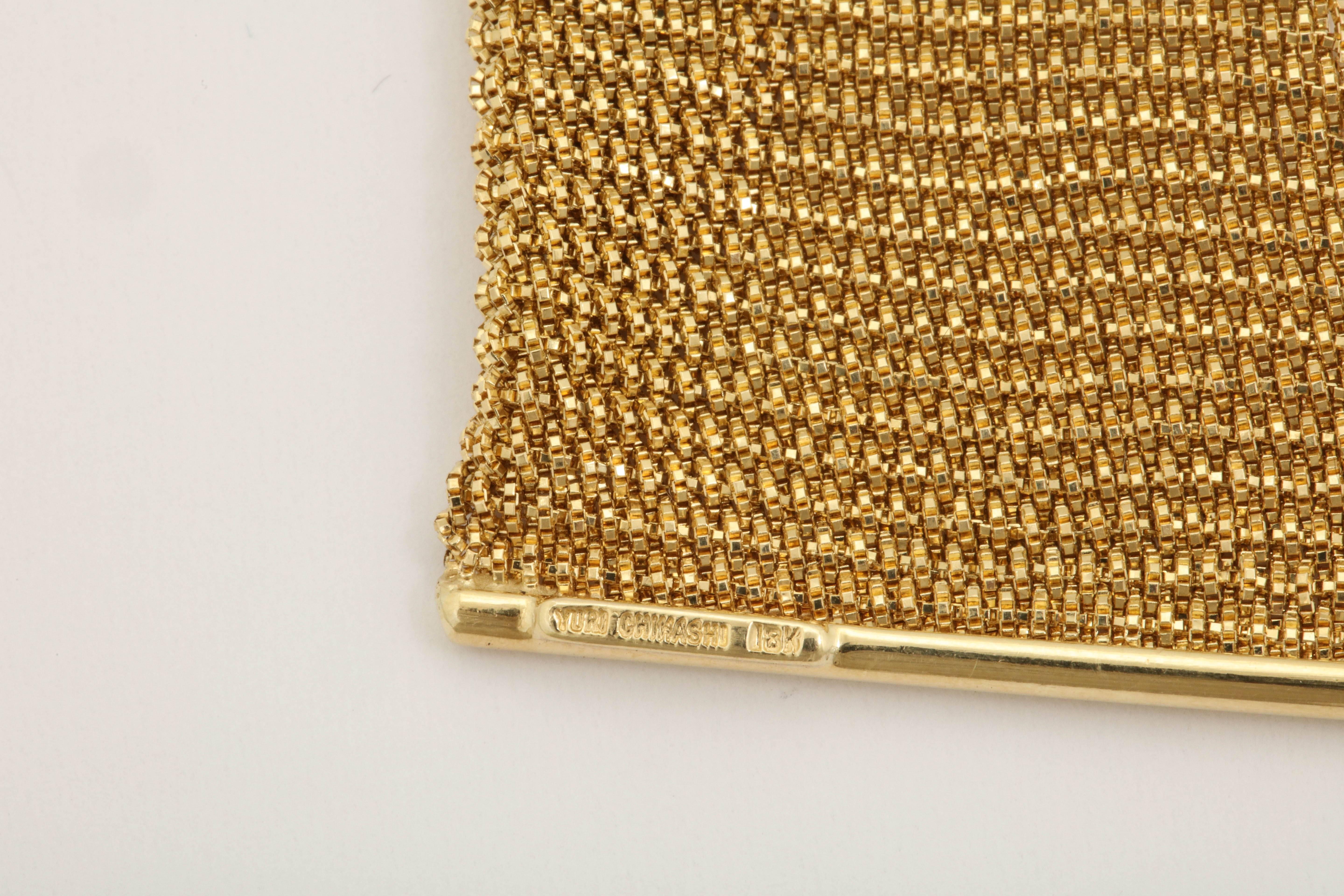 Yuri Ichihashi Mesh Scarf Gold Wrap Necklace with Detachable Diamond Clasp 3