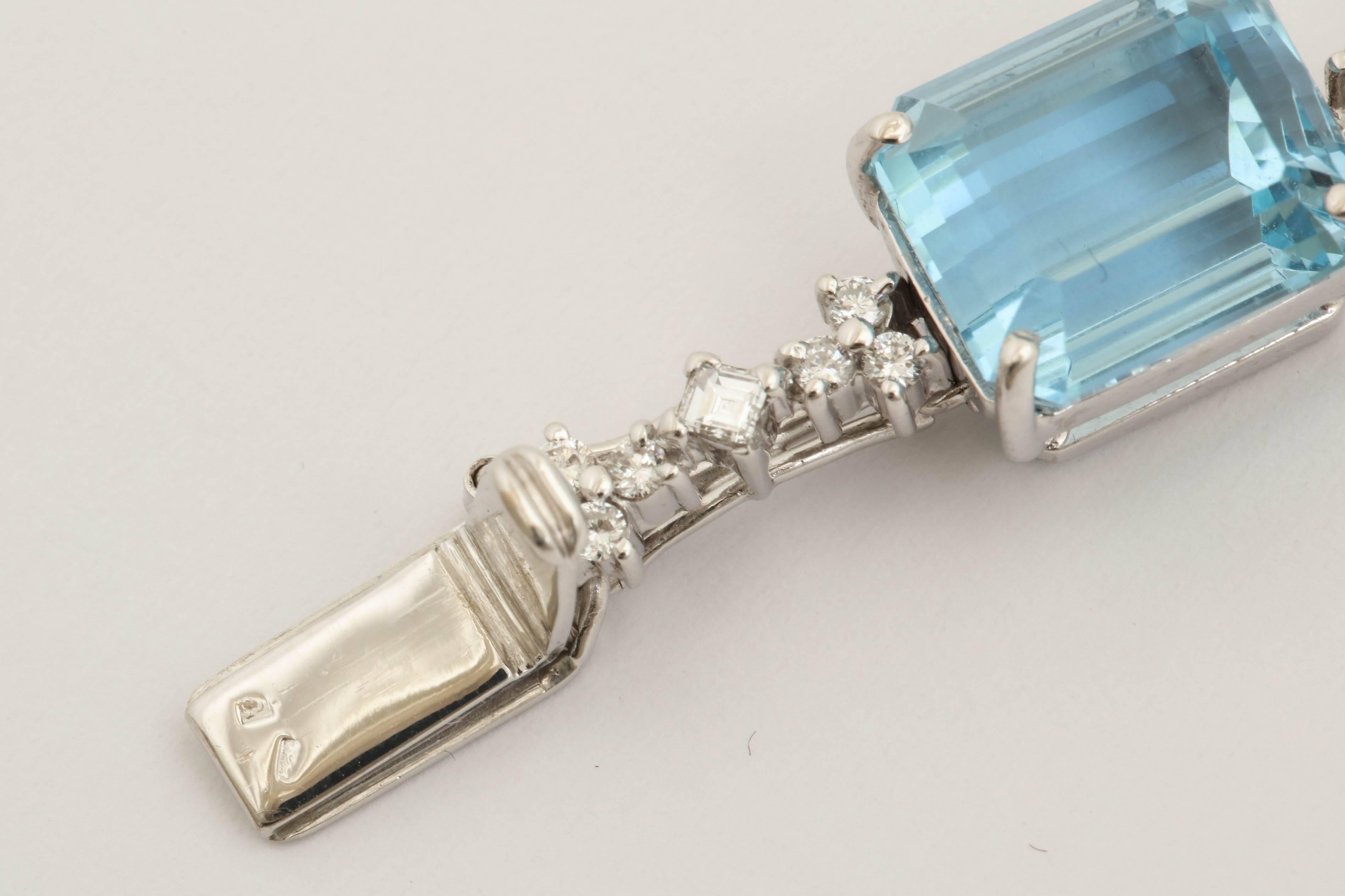 H.Stern Aquamarine Diamonds Flexible White Gold Straightline Bracelet 2