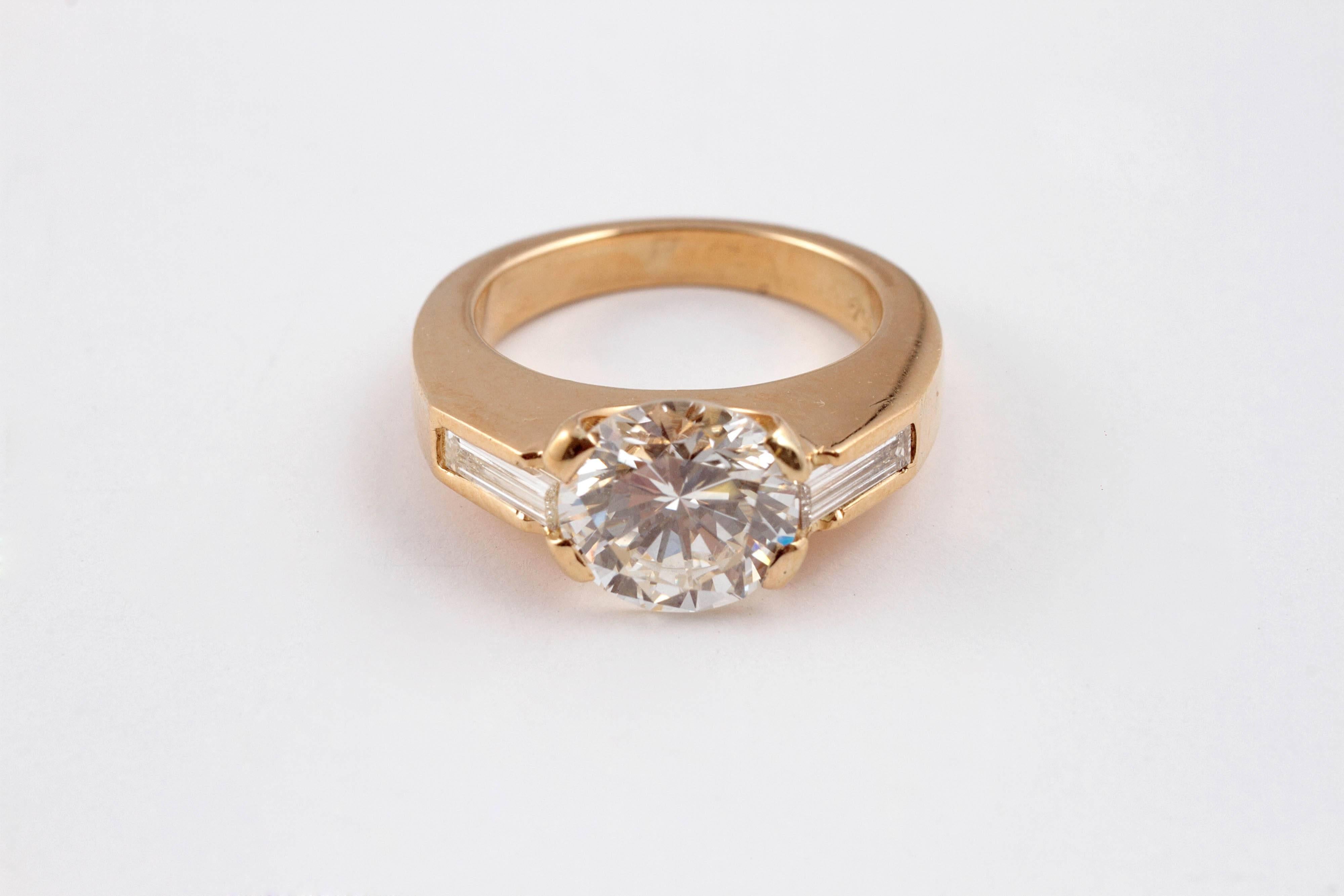 Women's 3.11 Carat Diamond Yellow Gold Ring