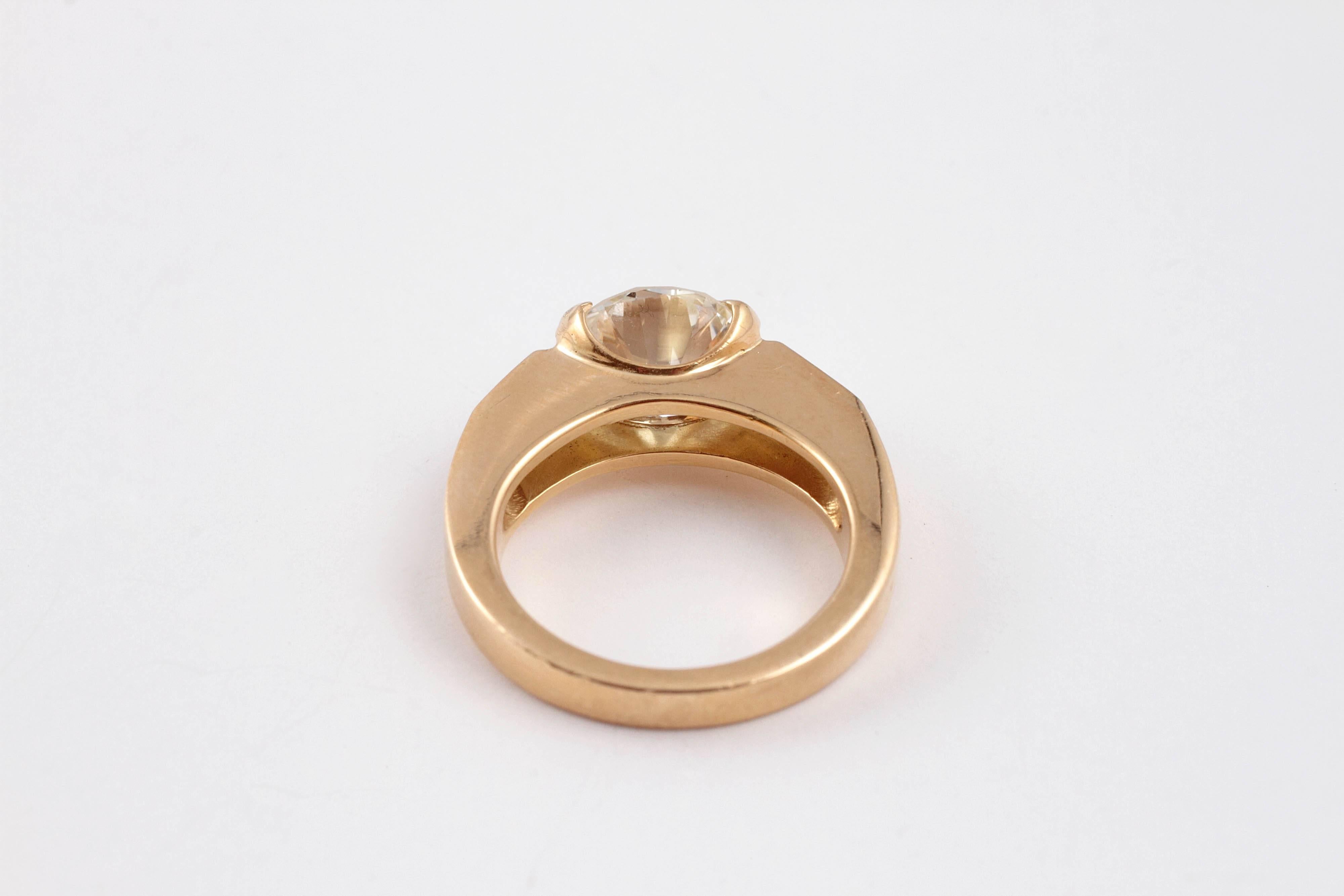 3.11 Carat Diamond Yellow Gold Ring 3