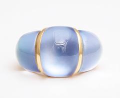 Lapis and Rock Crystal Gold Ring