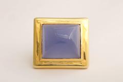 Chalcedony Gold Pillow Ring