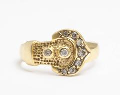 Gold and Diamond Buckle Ring, circa 1880