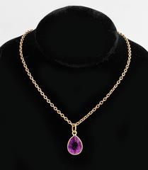 Faceted Amethyst 18k Gold Pendant, 20th century