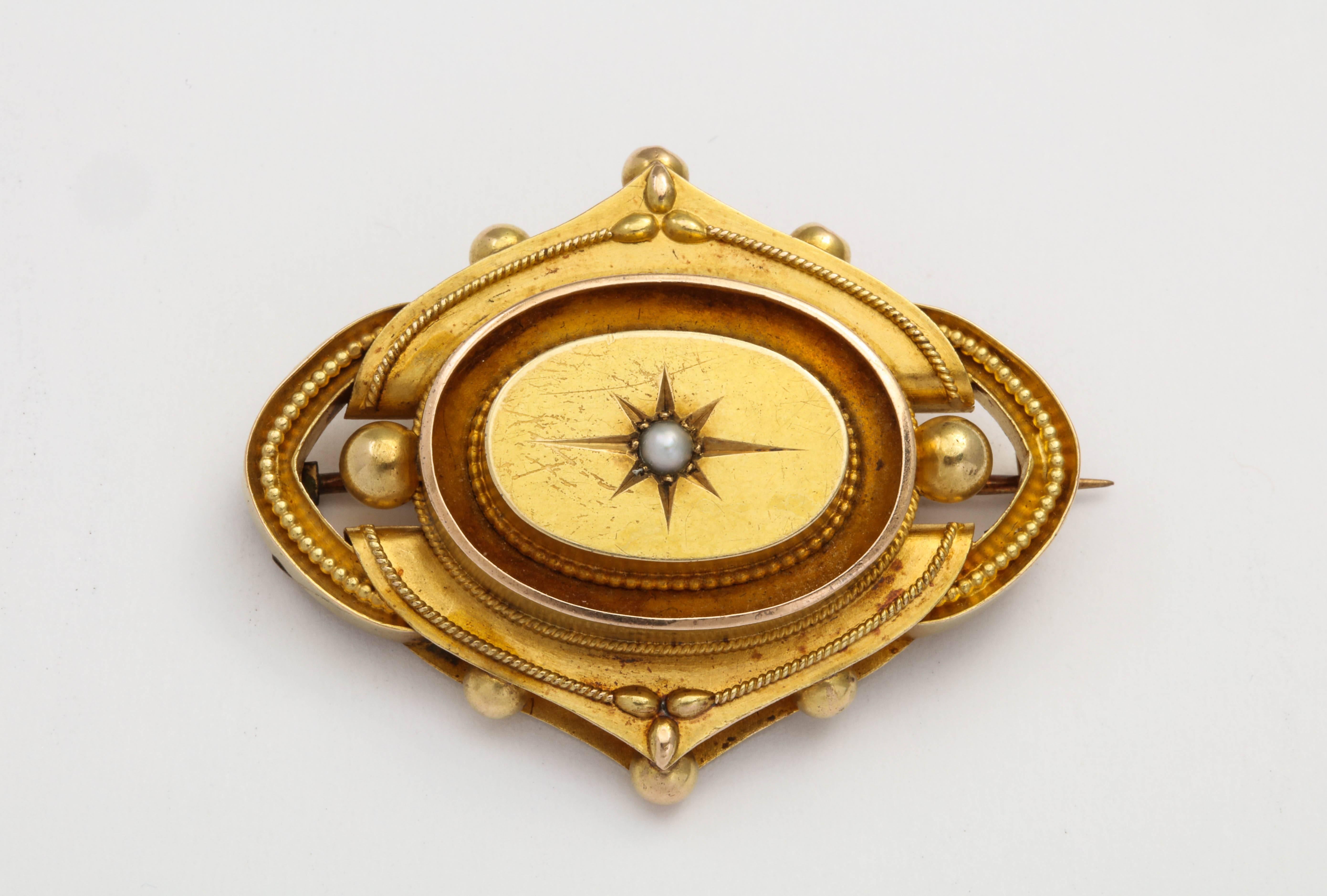Victorian Gold Brooch, circa 1870 1