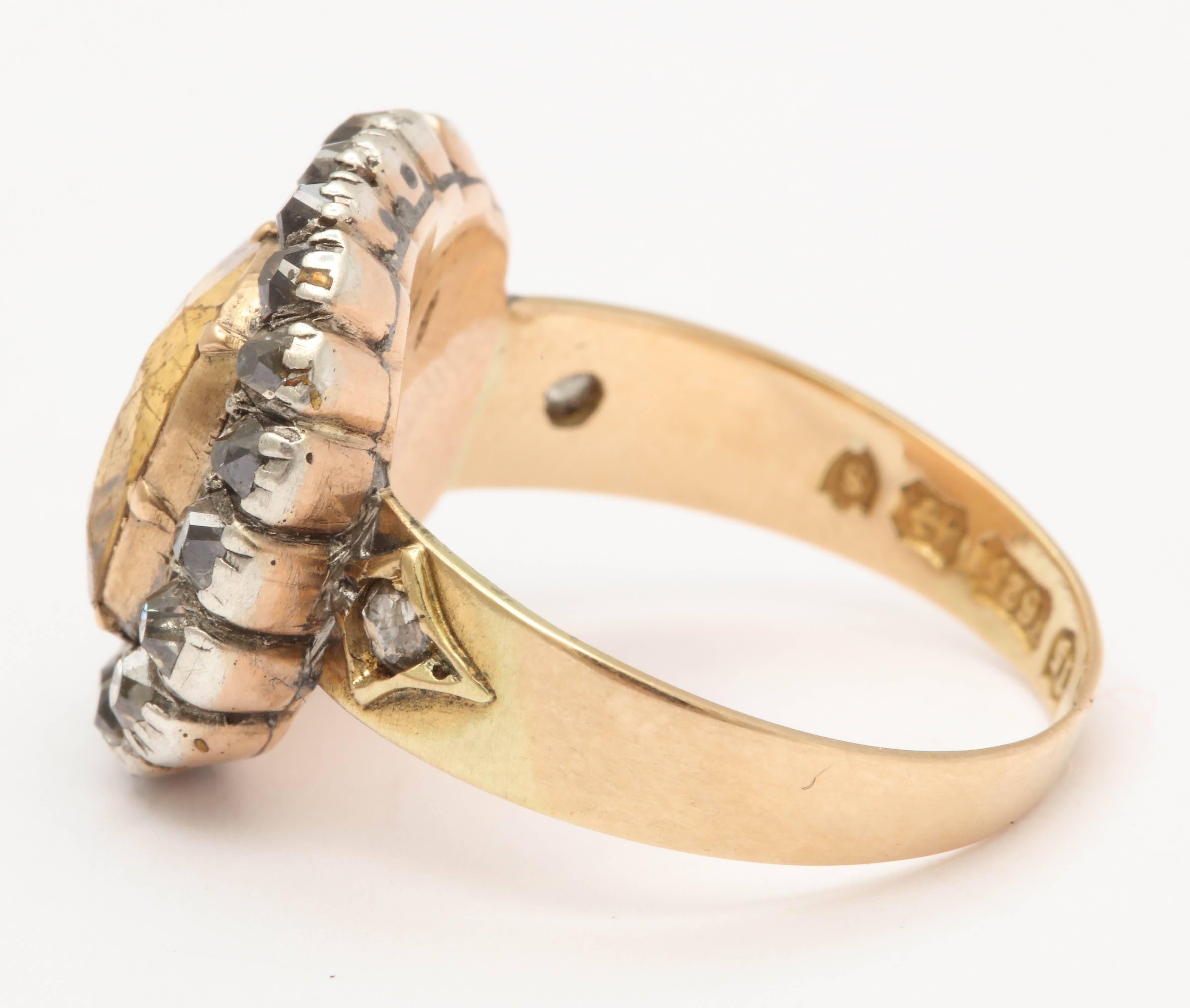 antique yellow topaz ring