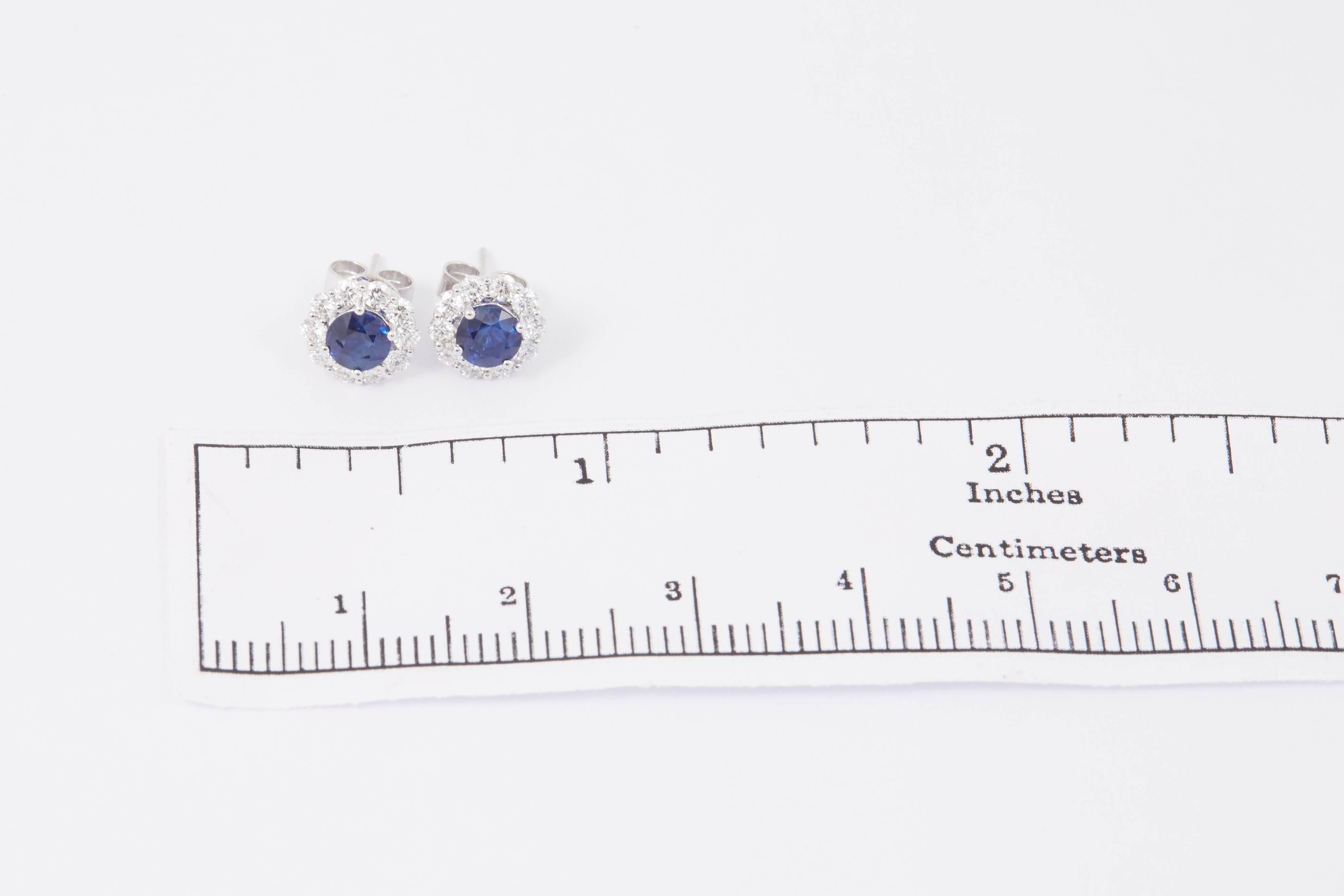 Sapphire and Diamond Studs Earrings 1.00 Carat 1