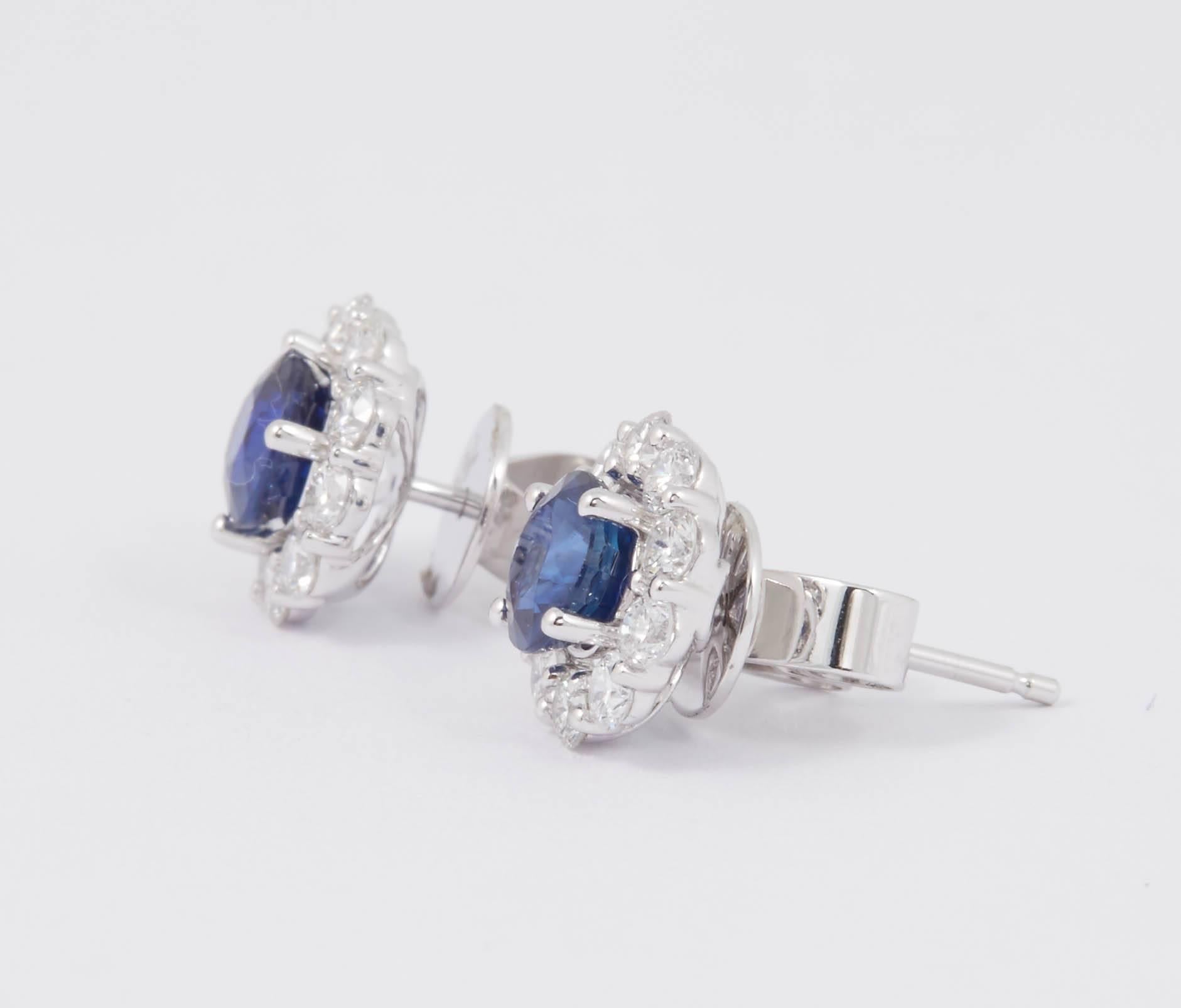 Sapphire and Diamond Studs Earrings 1.00 Carat 2