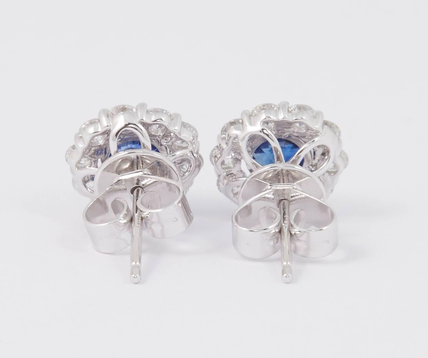 Sapphire and Diamond Studs Earrings 1.00 Carat 3