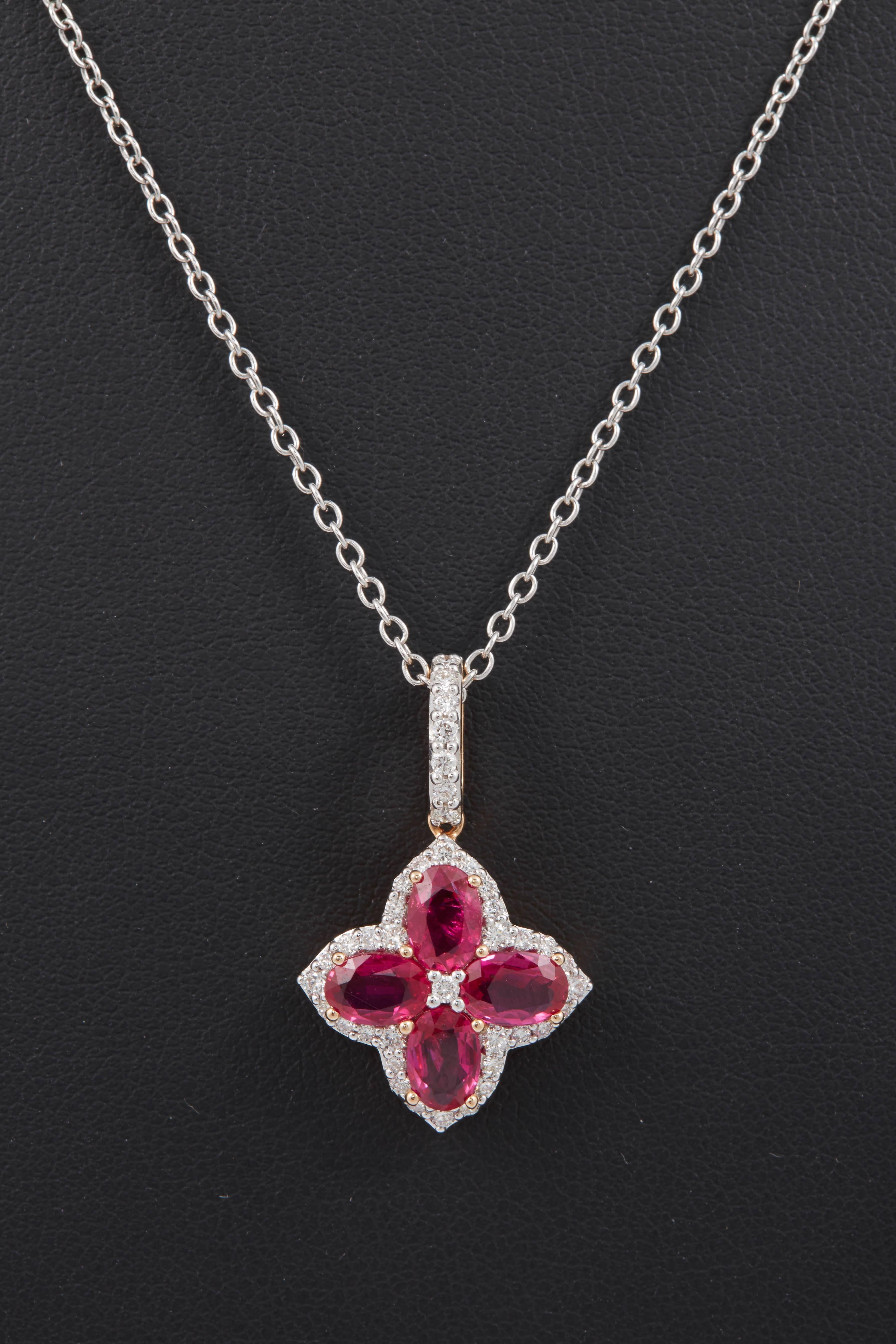 ruby and diamond necklace gold
