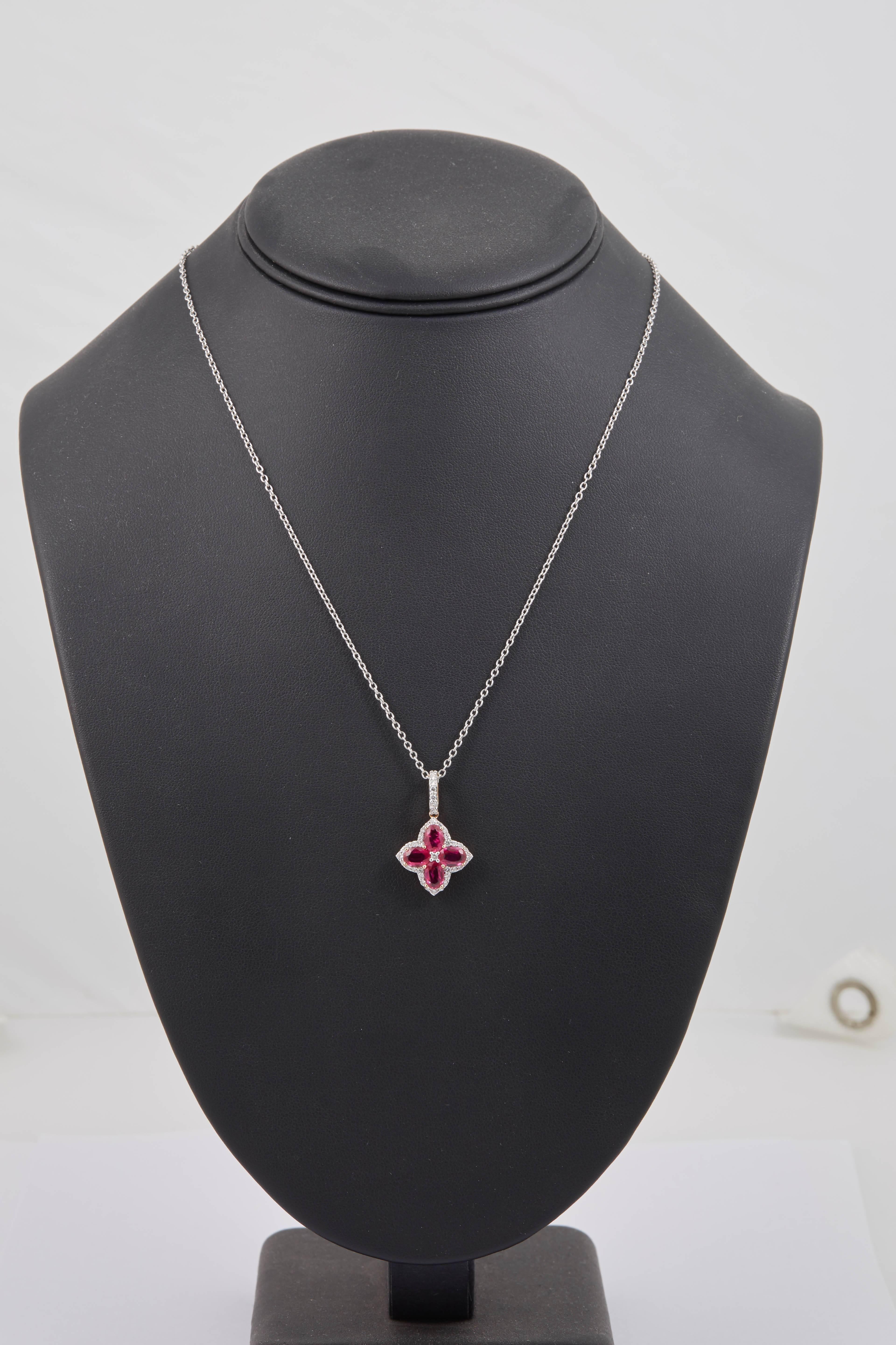 Contemporary Ruby Diamond Rose Gold Pendant