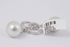HARBOR D. South Sea Pearls Diamonds White Gold Hoop Dangle Bell Shape Earrings