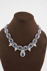 Grand Sapphire Diamond white gold Necklace