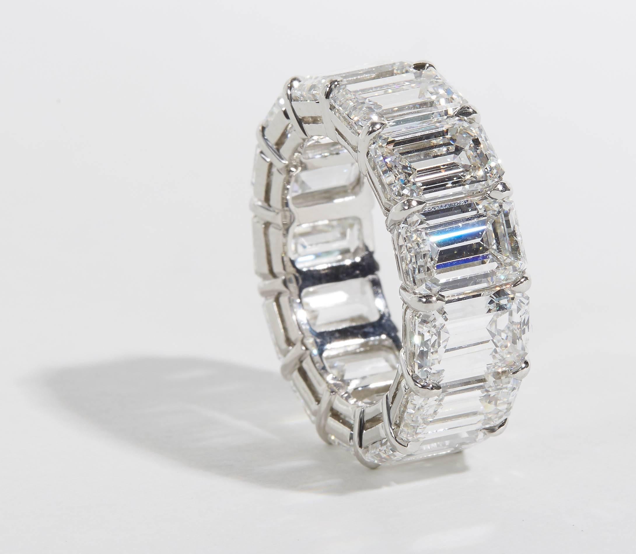 Important GIA Emerald Cut Diamond Eternity Band In New Condition In New York, NY