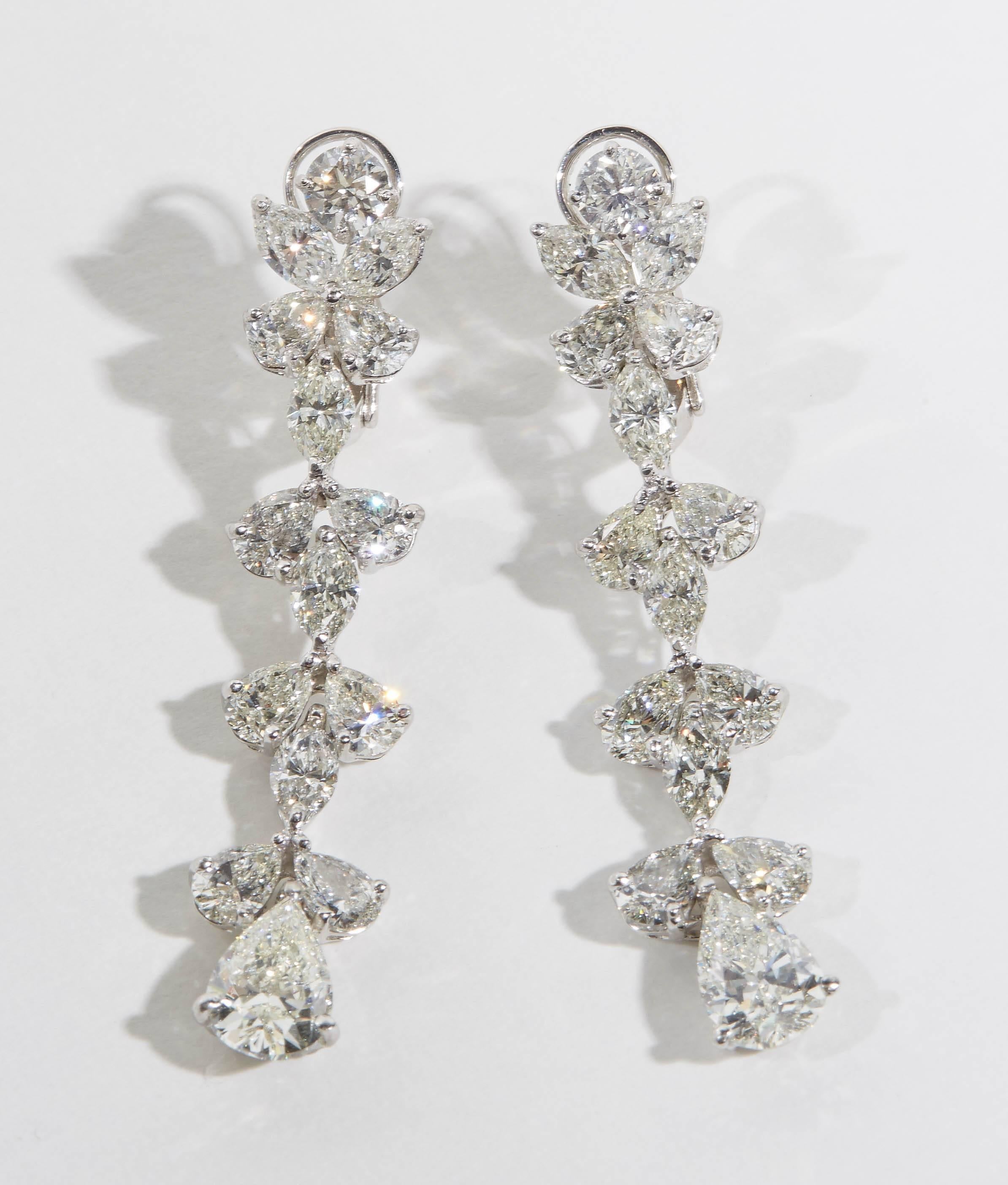 Women's or Men's Diamond Dangle Earrings For Sale