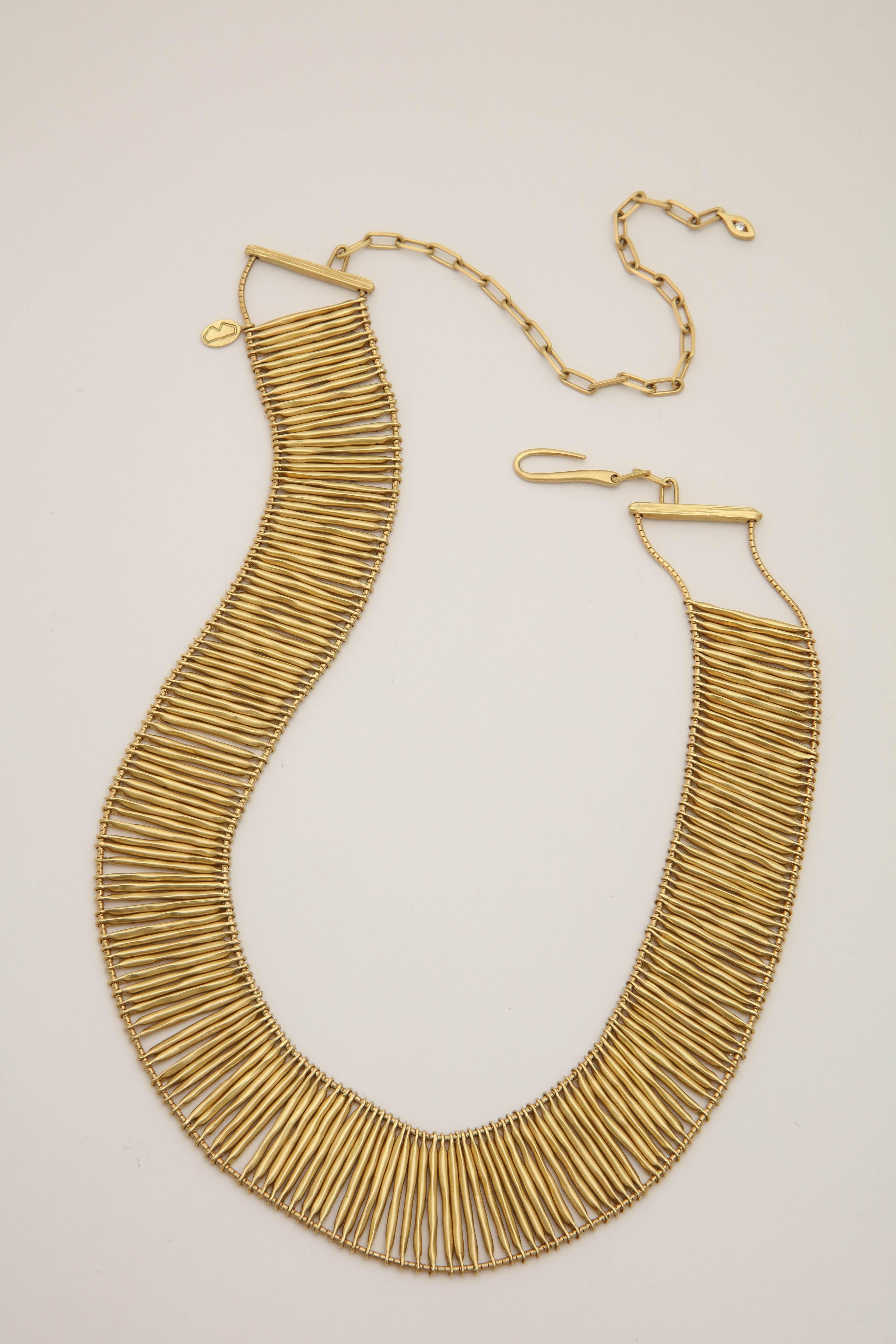1970s H.Stern Flexible and Sliding Gold Stick Pieces Escalator Necklace 1