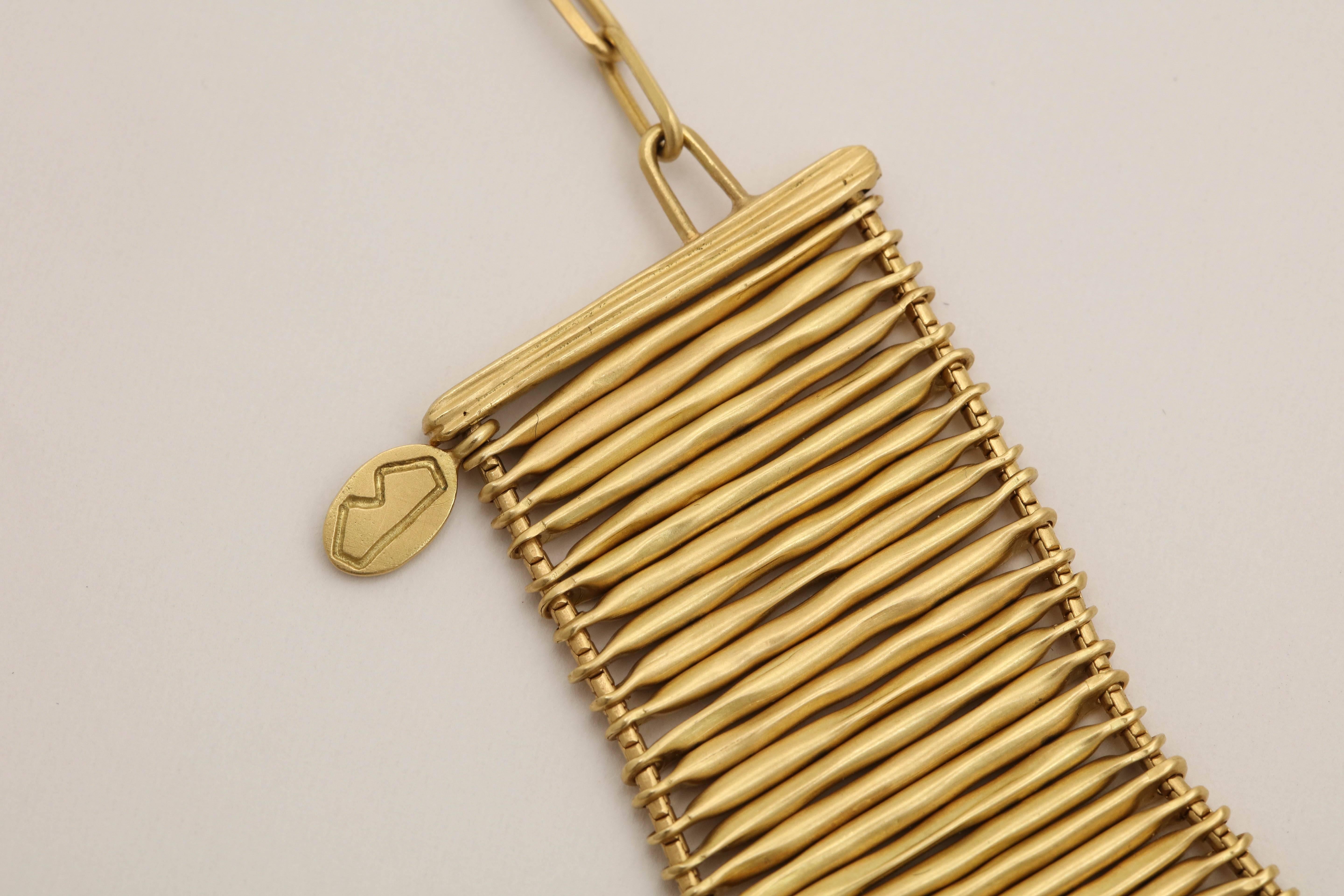 1970s H.Stern Flexible and Sliding Gold Stick Pieces Escalator Necklace 2