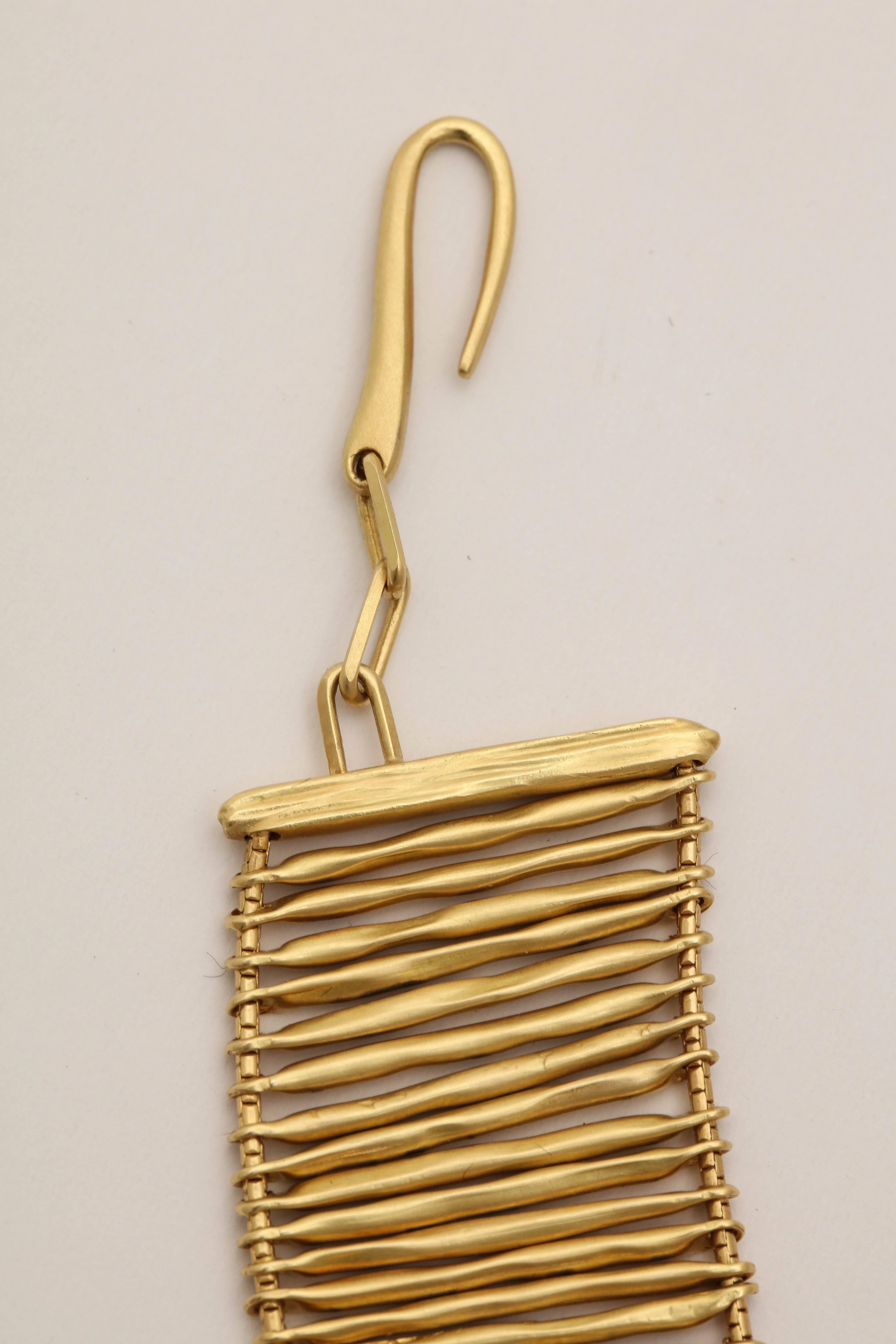 1970s H.Stern Flexible and Sliding Gold Stick Pieces Escalator Necklace 3