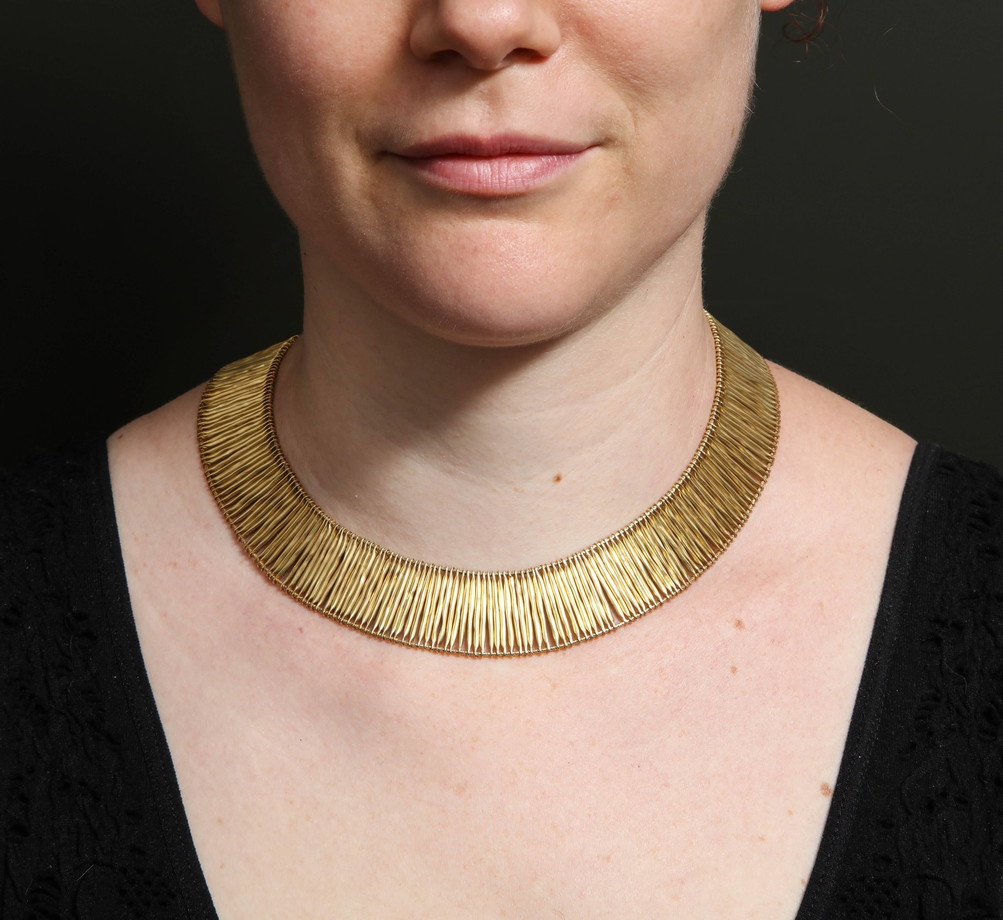 1970s H.Stern Flexible and Sliding Gold Stick Pieces Escalator Necklace 6