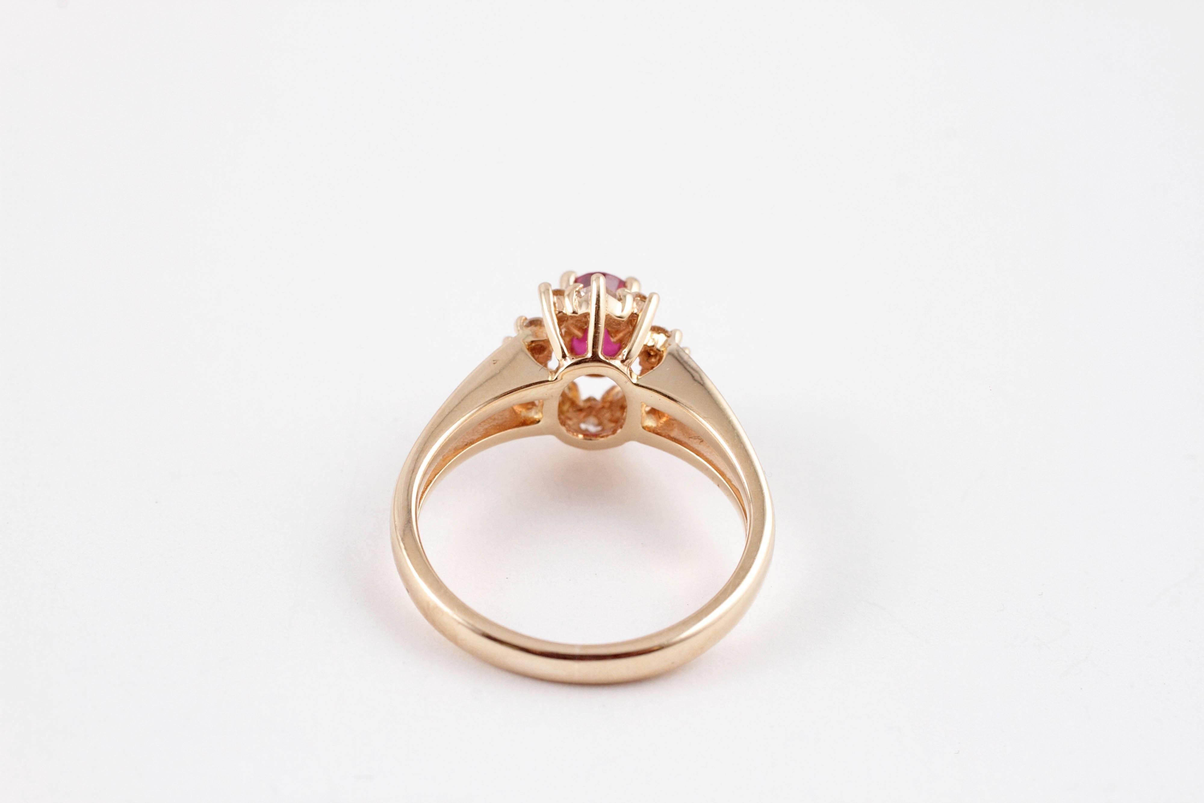 Ruby Diamond Yellow Gold Ring 1