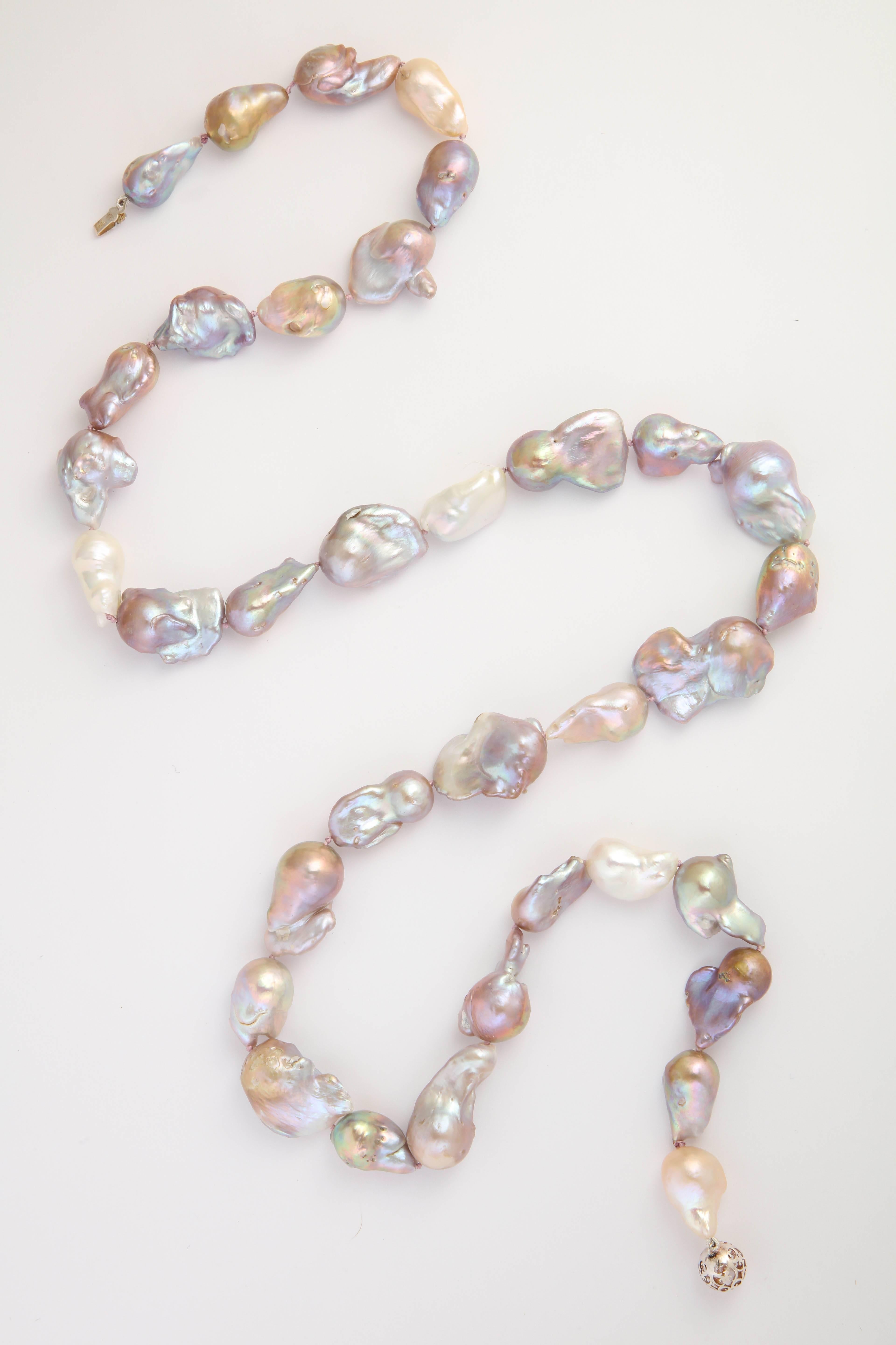 Women's Peacock Pink Baroque Pearls For Sale