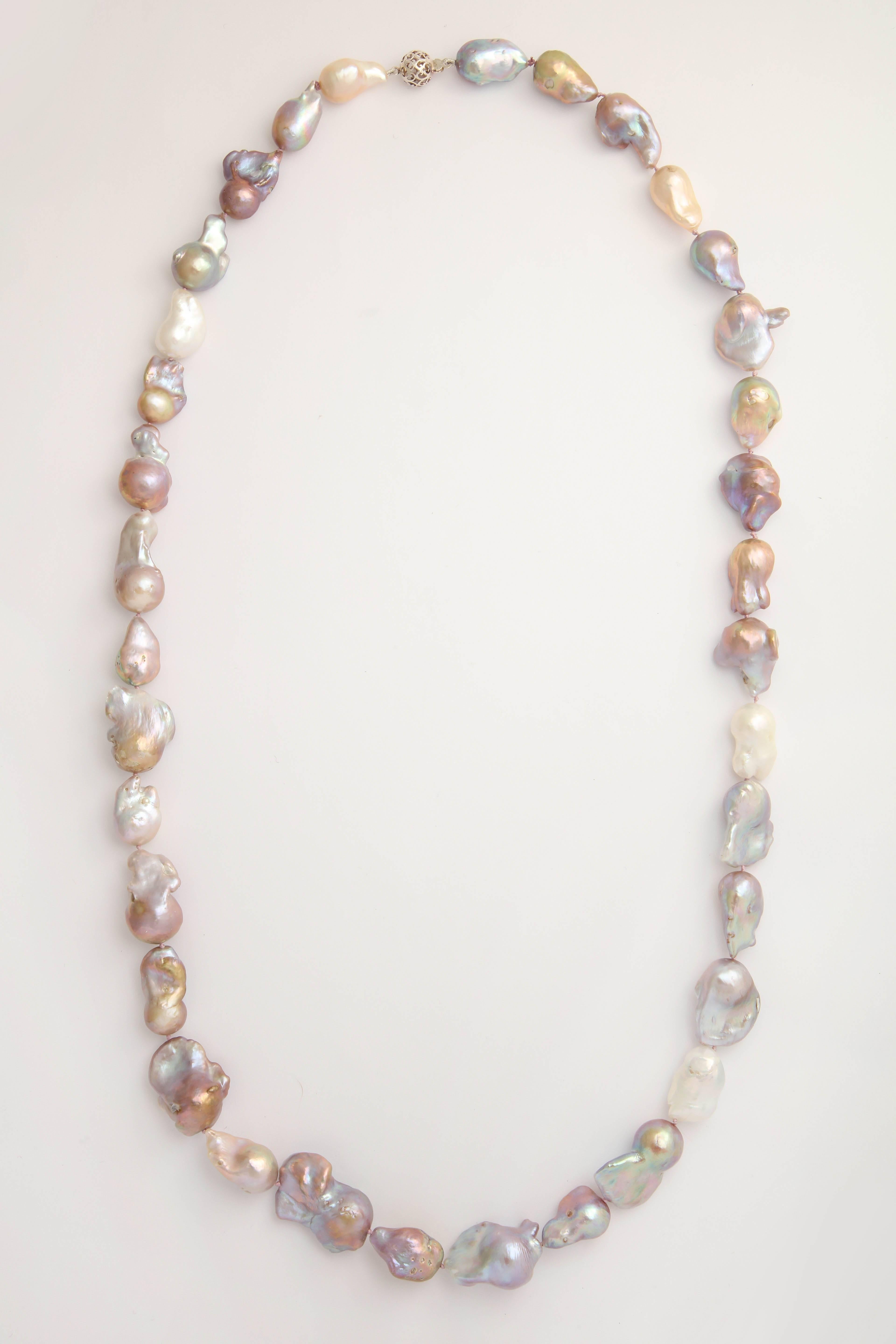 Peacock Pink Baroque Pearls For Sale 1