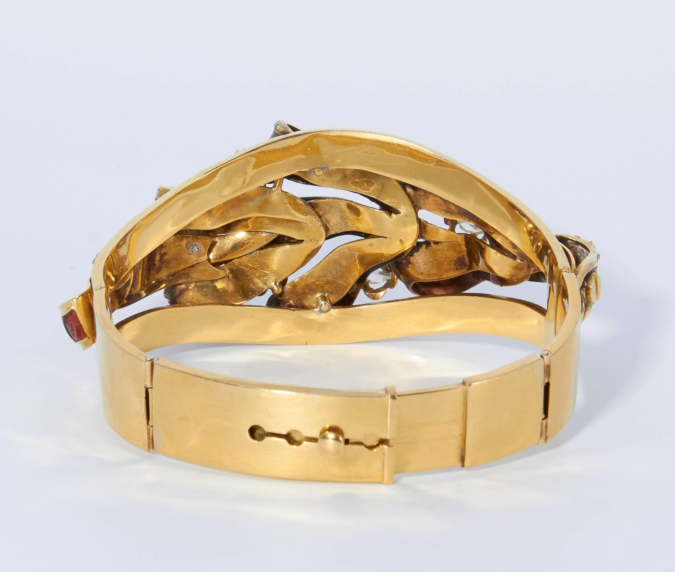 Women's Charlton & Co Antique 18 Karat Gold, Enamel and Diamond Bracelet