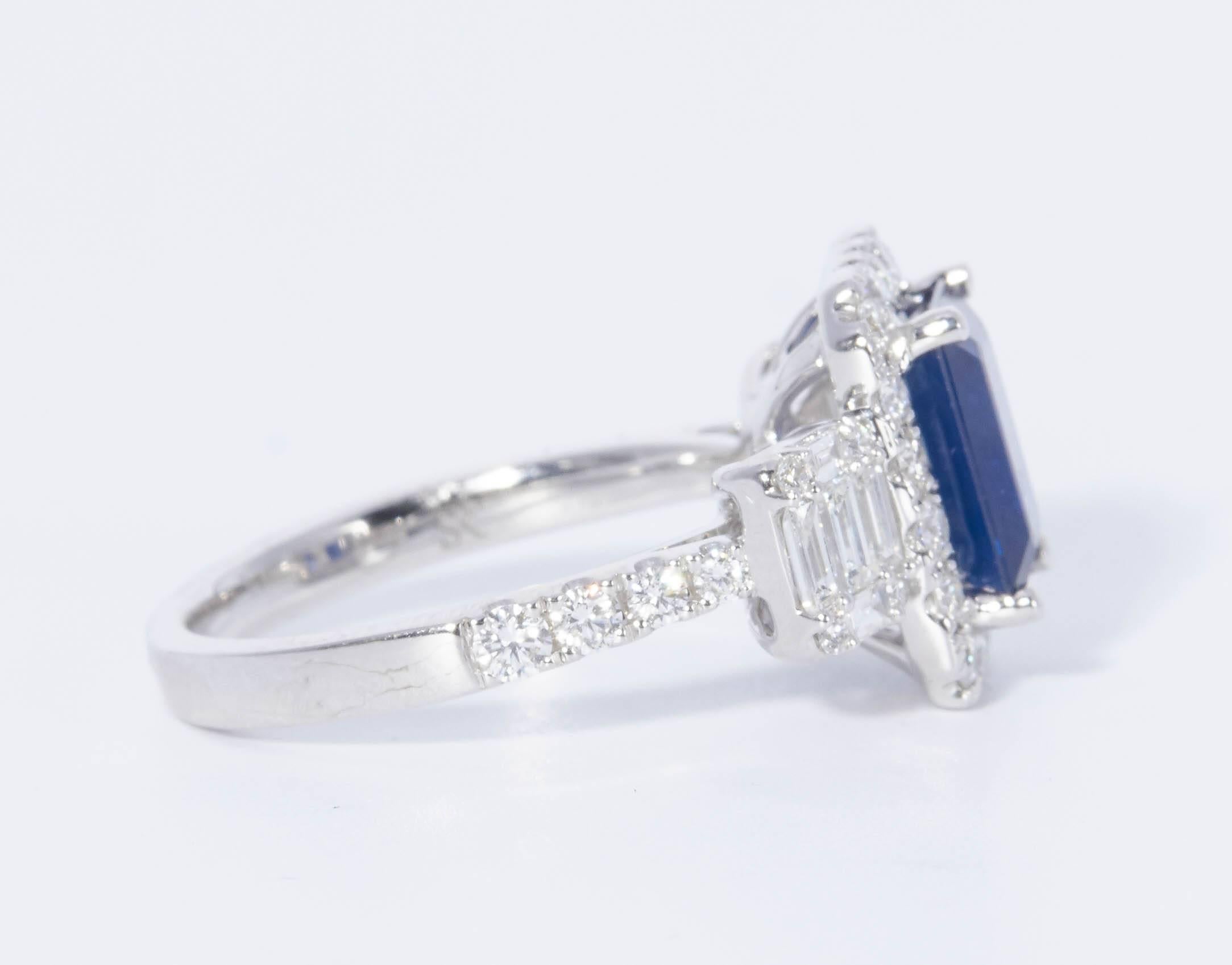 HARBOR D. Diamond Sapphire Cocktail Engagement Ring 3.31 Carats For ...