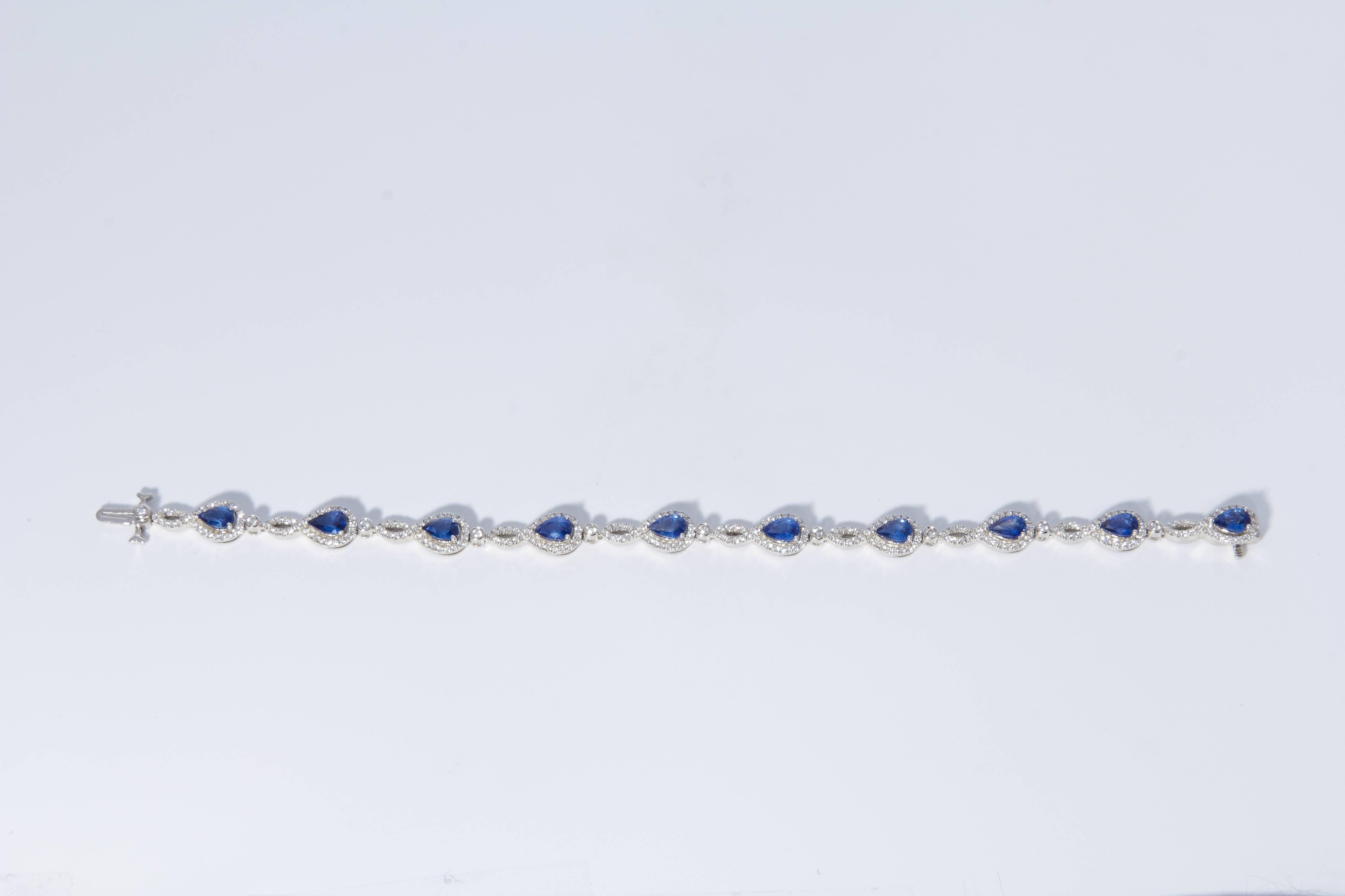 Women's Ceylon Sapphire Bracelet 5.74 Carat