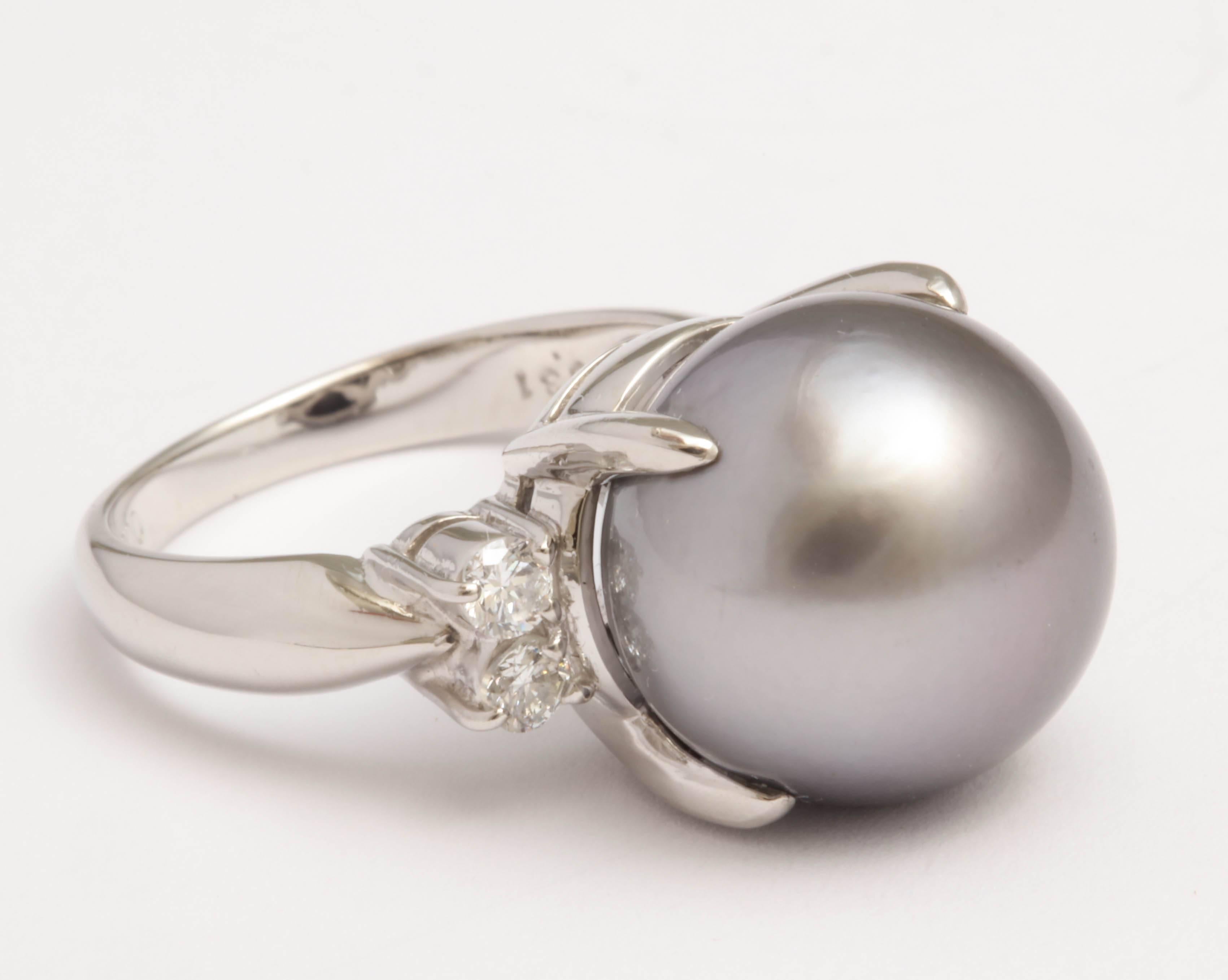 Women's South Sea Pearl Diamond Ring For Sale