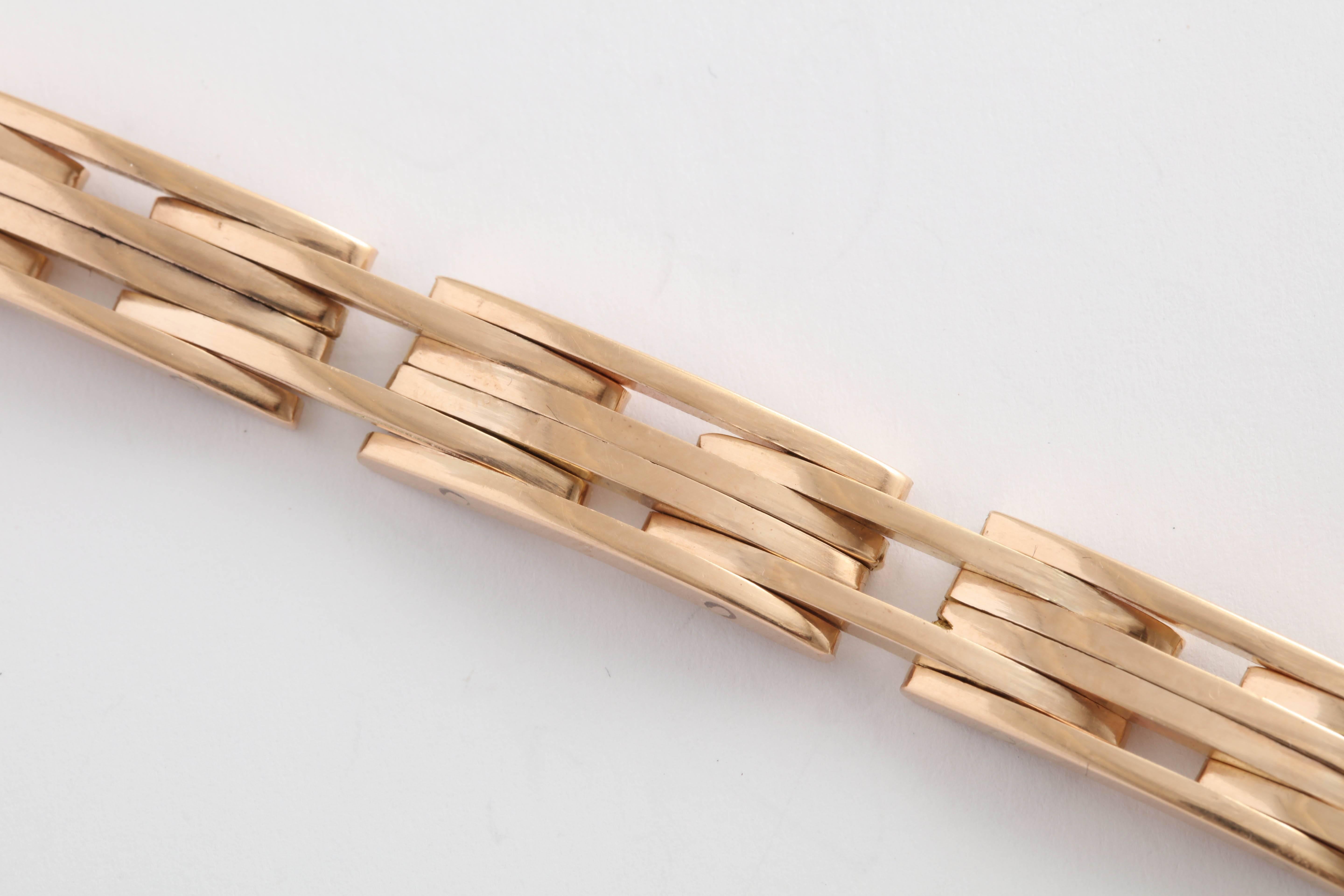 Moderniste Bracelet rétro en or rose en vente