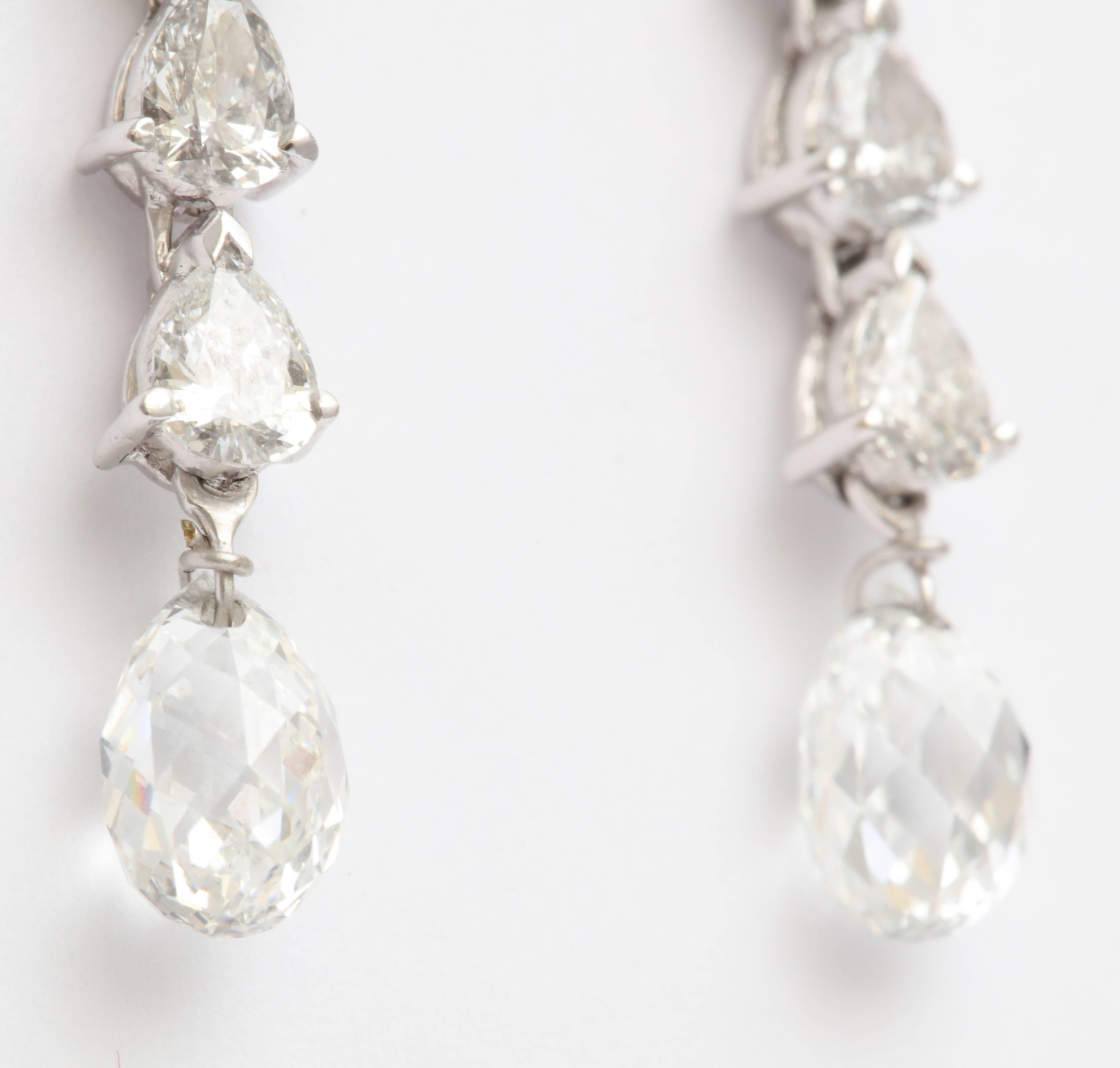 Contemporary Fancy Cut Diamond Drop Earrings