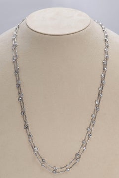 Diamond by the Yard Style Platinum Necklace 20 Carat of Diamonds