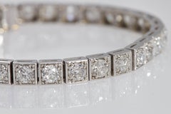 Platinum Diamond Old Mine 12 Carat Tennis Bracelet