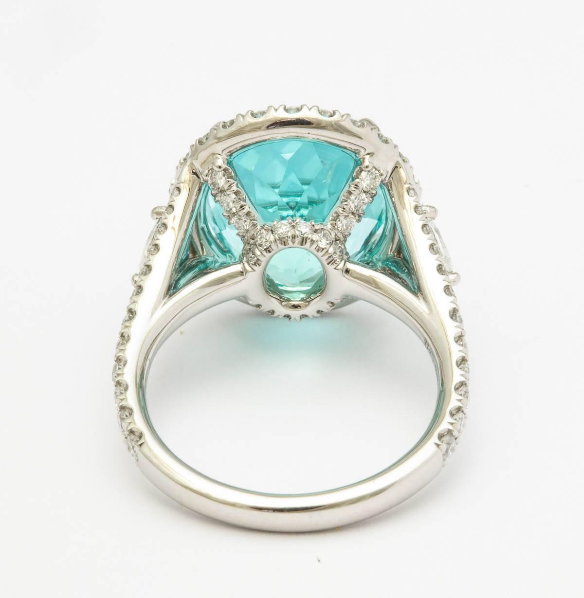 Paraiba Tourmaline Cocktail Ring 8.67 Carat GIA Certified In New Condition In New York, NY
