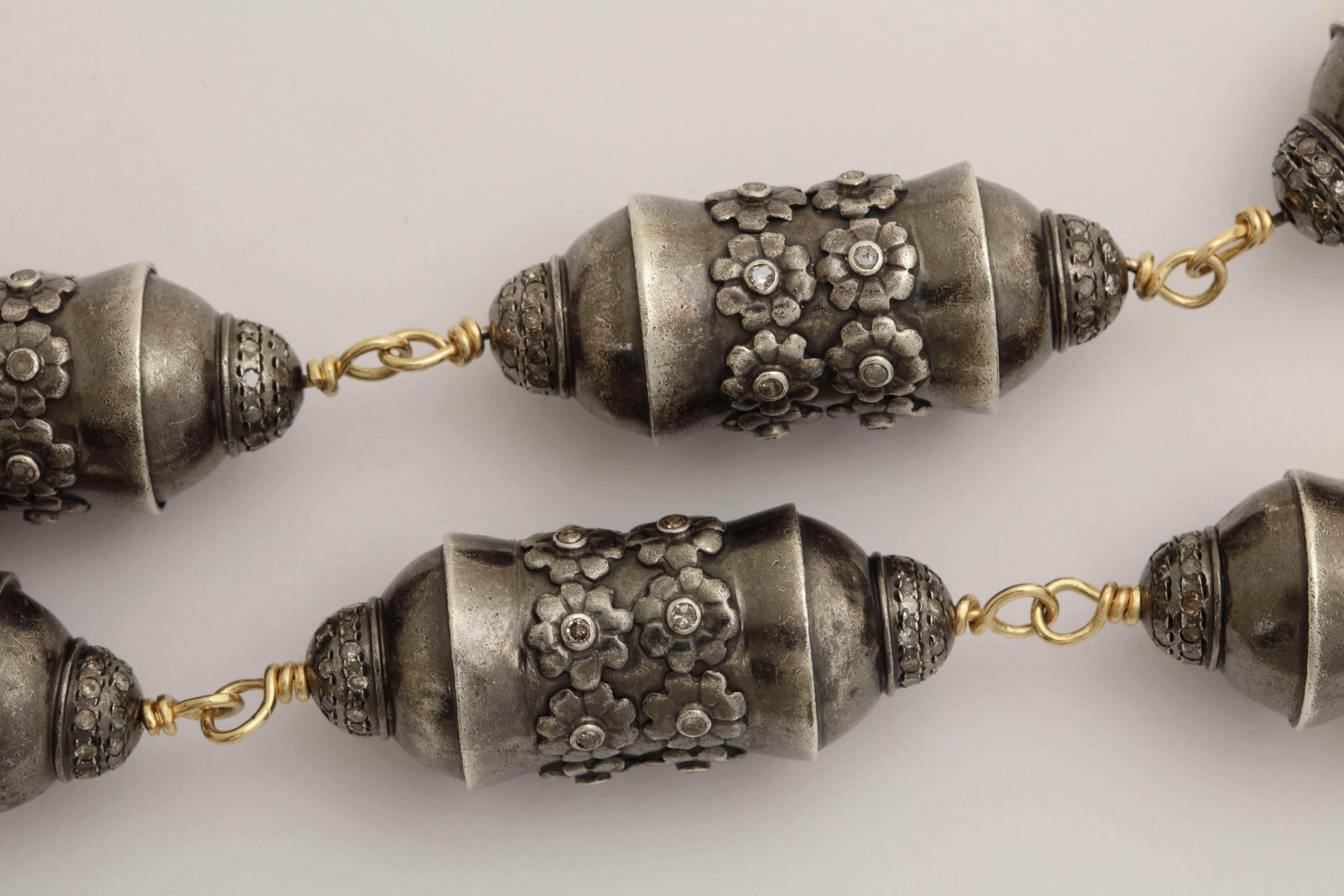 Women's Gold Silver Diamond Flower Bullet Necklace