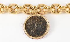 SAM.SAAB Roman Coin Bracelet and Yellow Gold Chain
