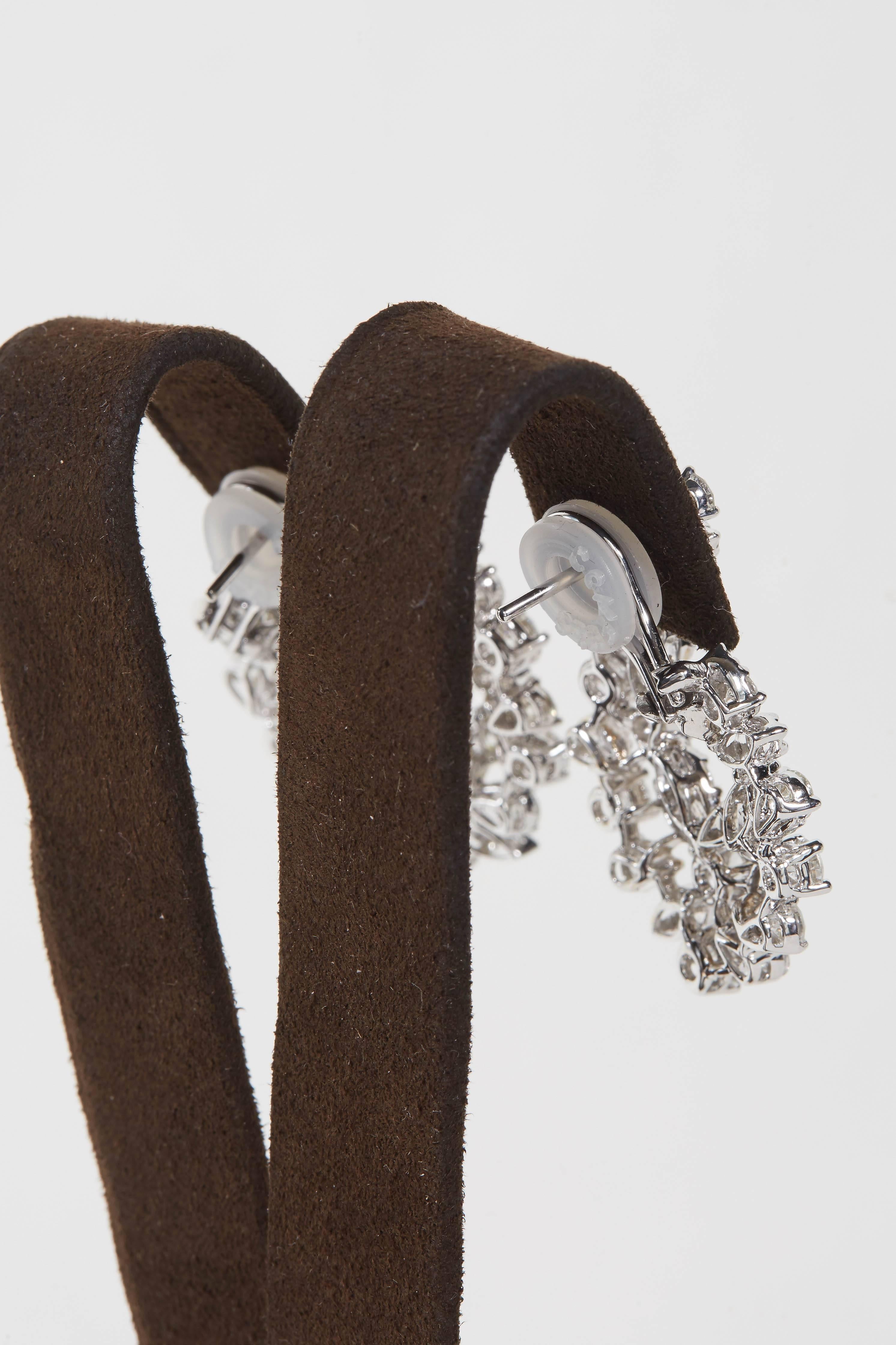 Women's Multi Shape Diamond Swirl Earrings For Sale