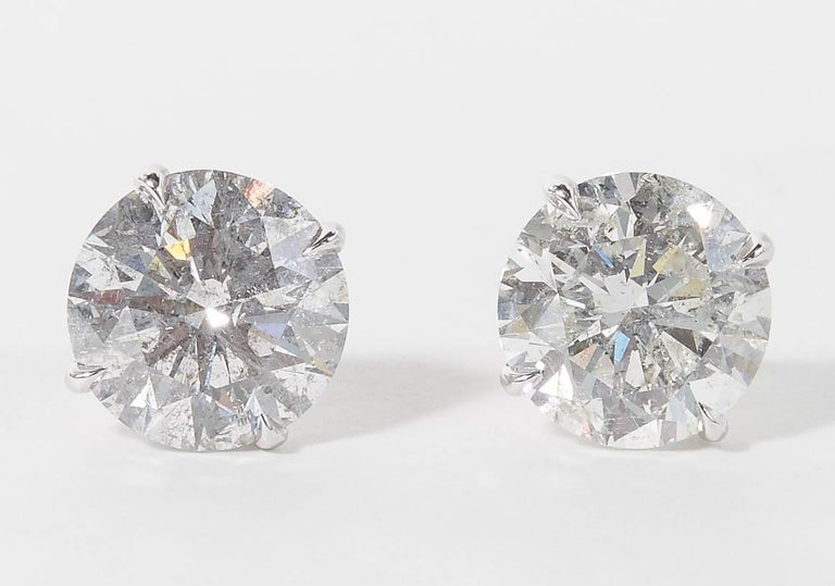 5 Carat Each Round Diamond Stud Earrings For Sale at 1stDibs 5 carat