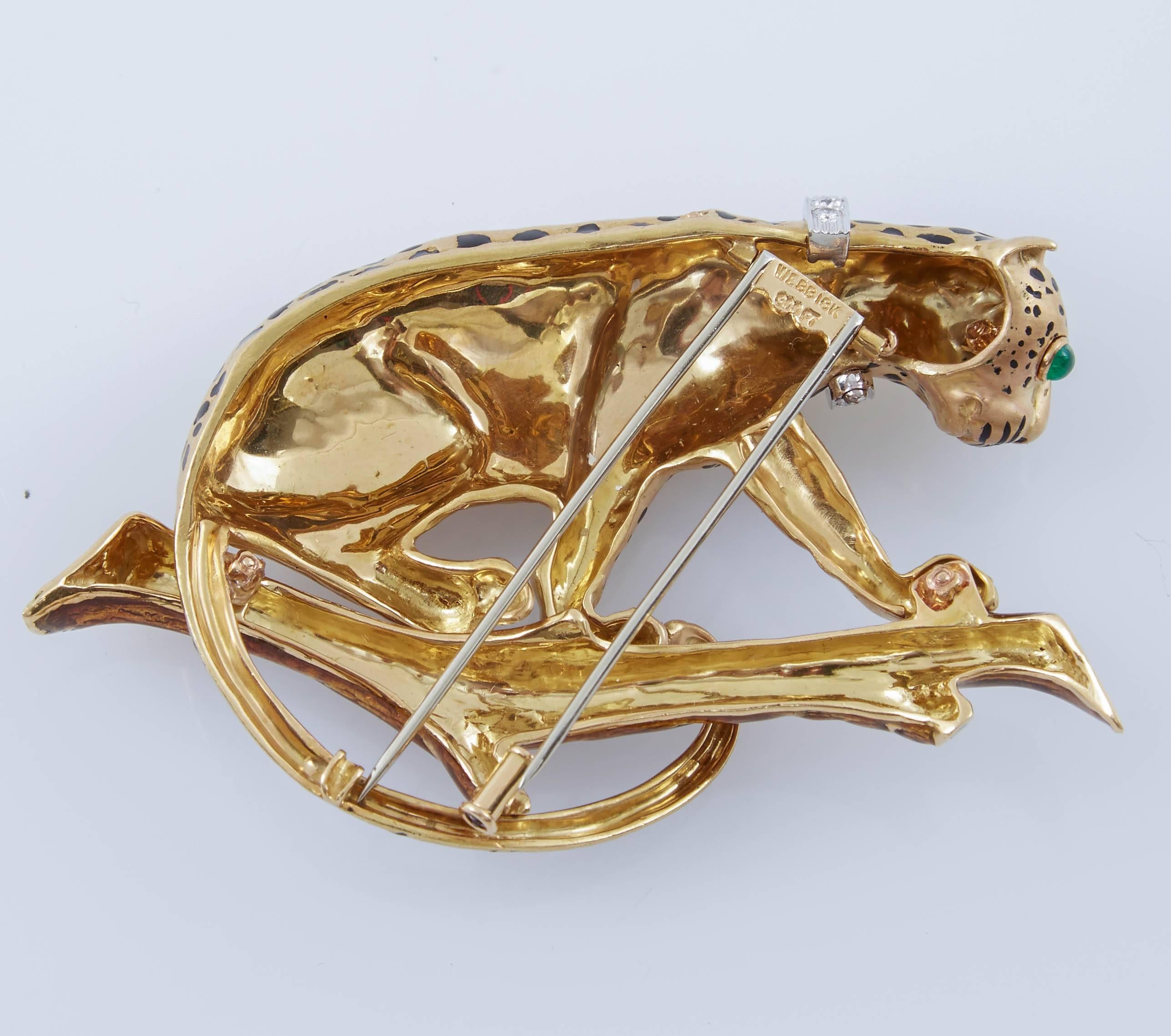 gold leopard brooch