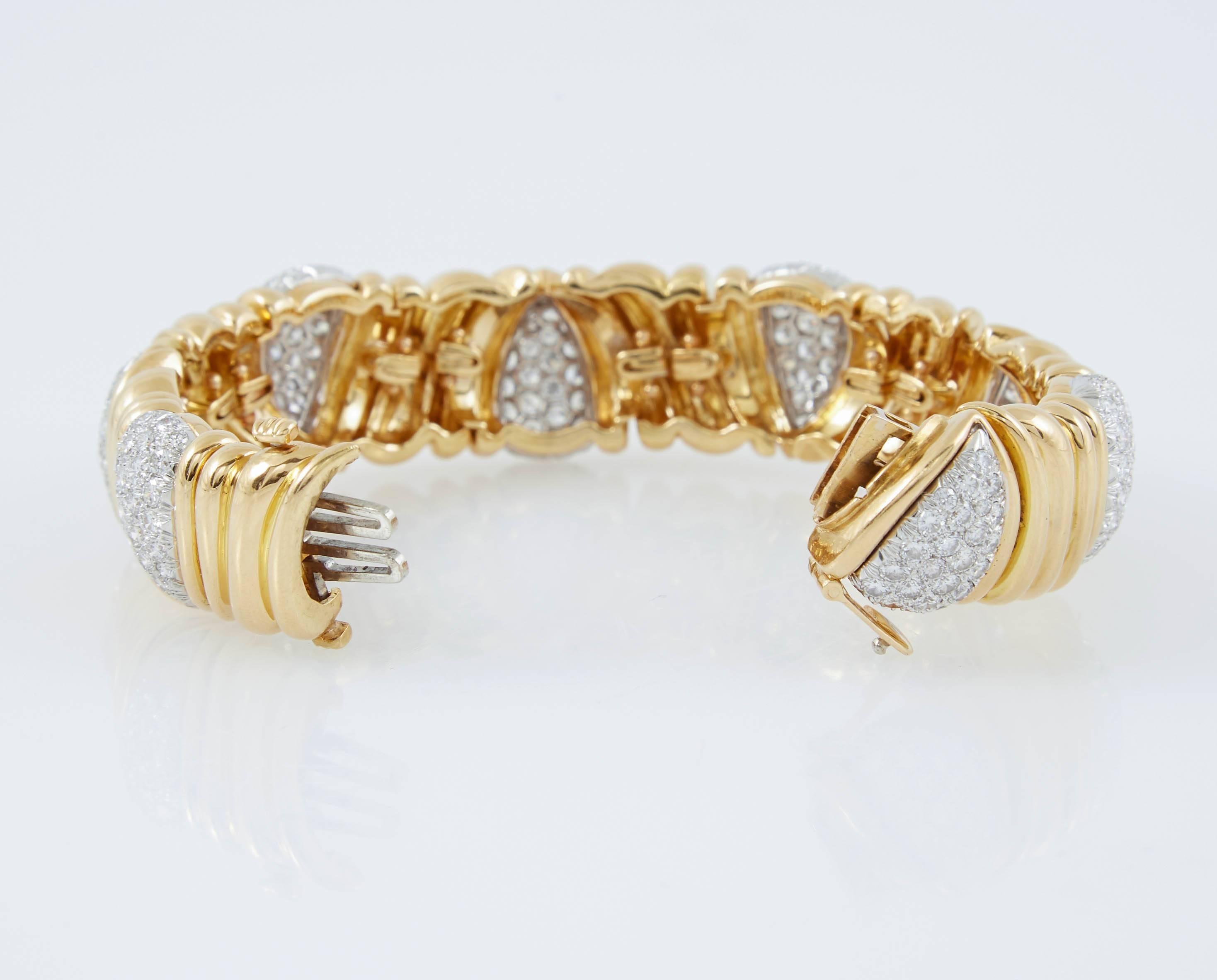 David Webb Gold Diamond Bracelet For Sale 1