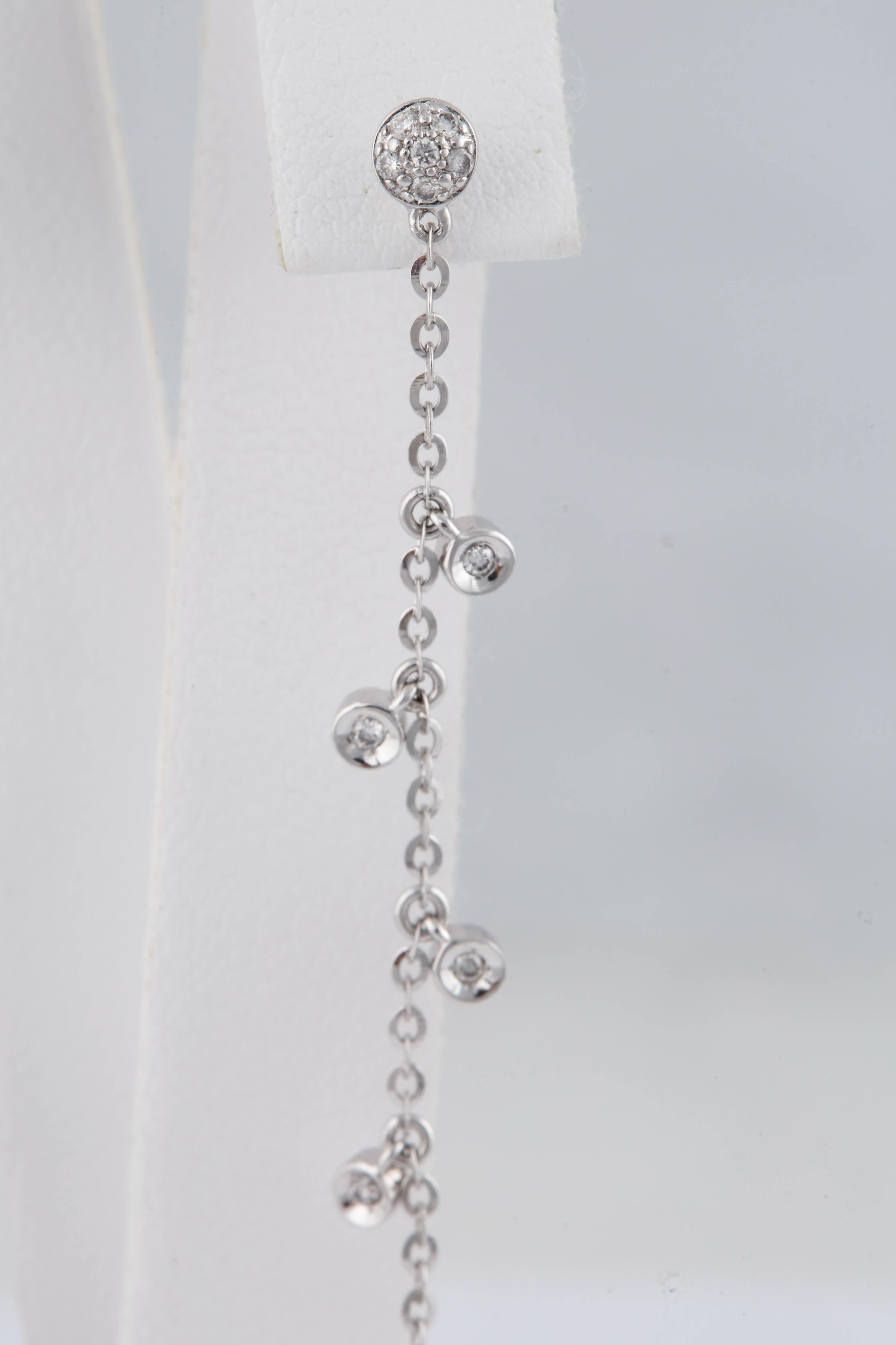 Contemporary Dangling South Sea Pearl with Diamond Accent Earrings