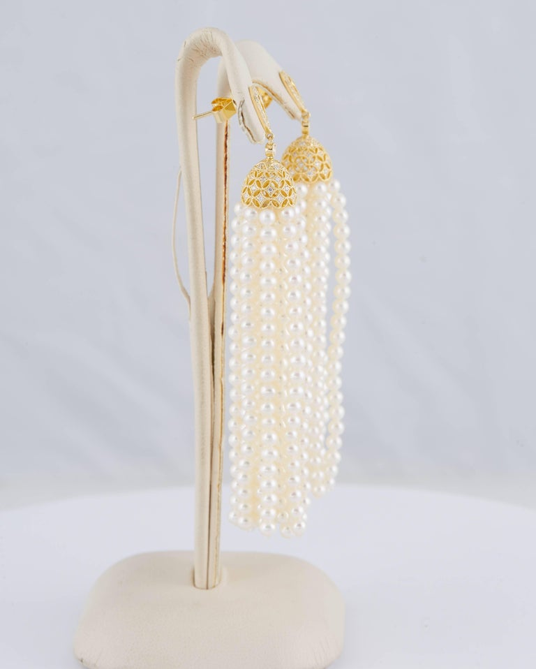 Seaglass and Pearl Tassel Earrings main image 1
