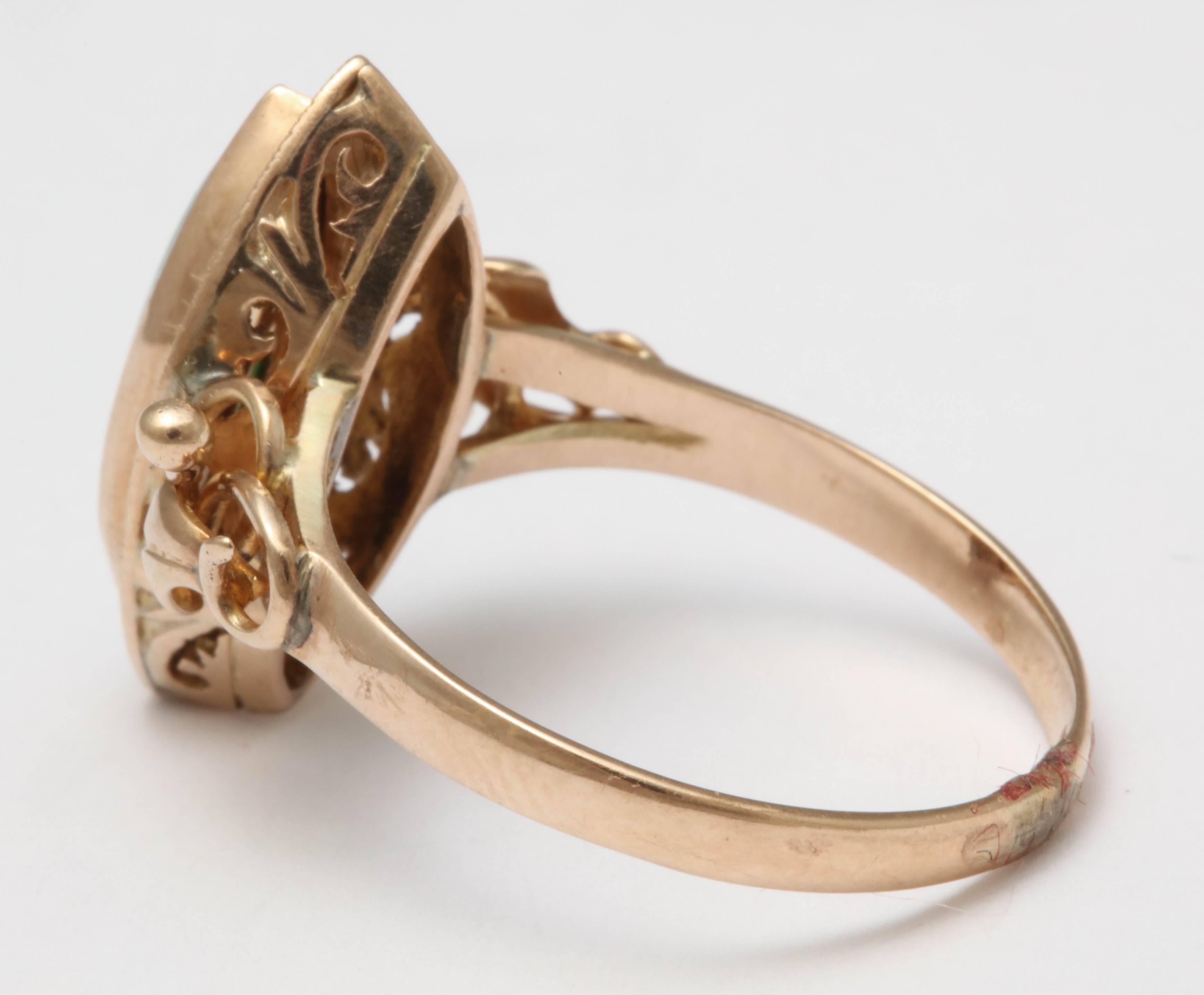 Women's Art Nouveau Jade Ring