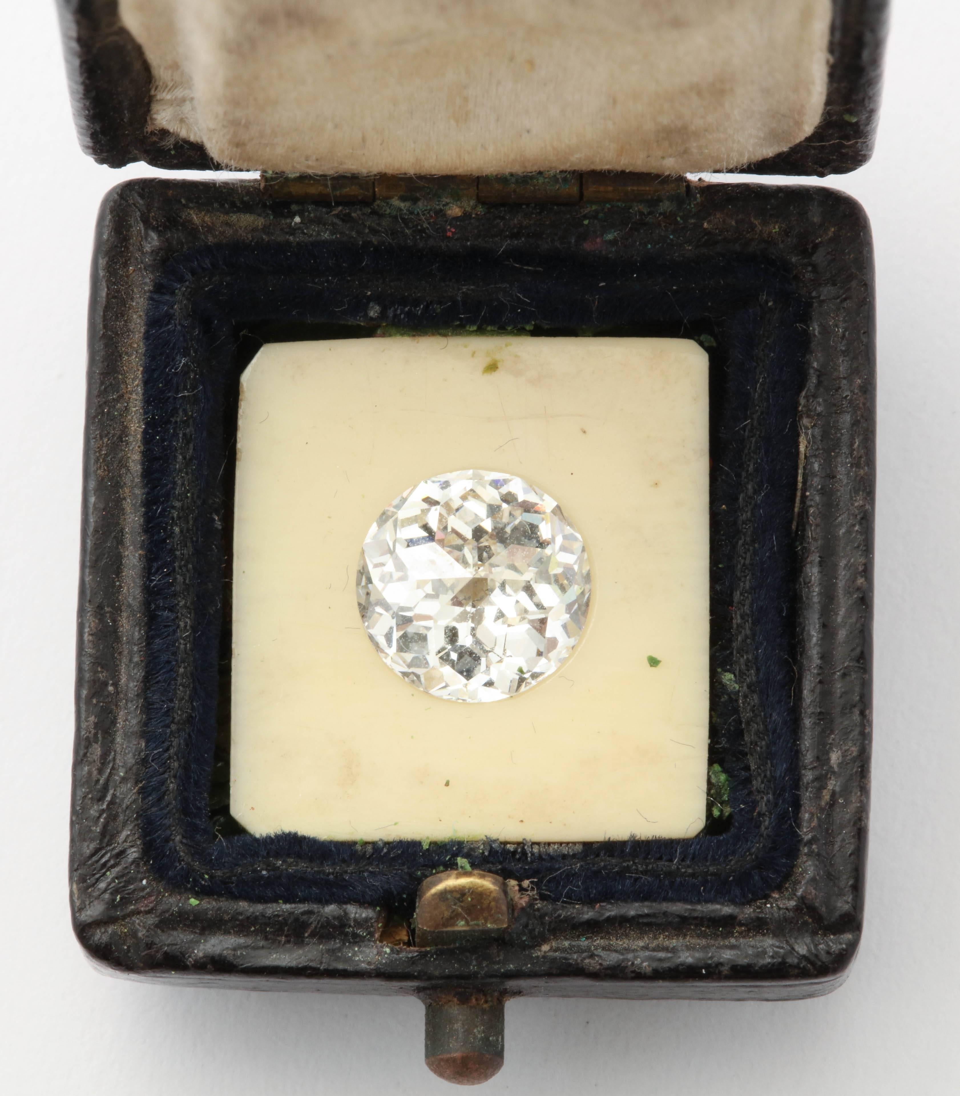 Truly a masterpiece, in its original fitted box. This diamond in its current form dates to around 1902 when David Townsend, a famous New York diamond cutter, patented this cut. It weighs 1.87 carats and is K in color with VS1 clarity, GIA certified.