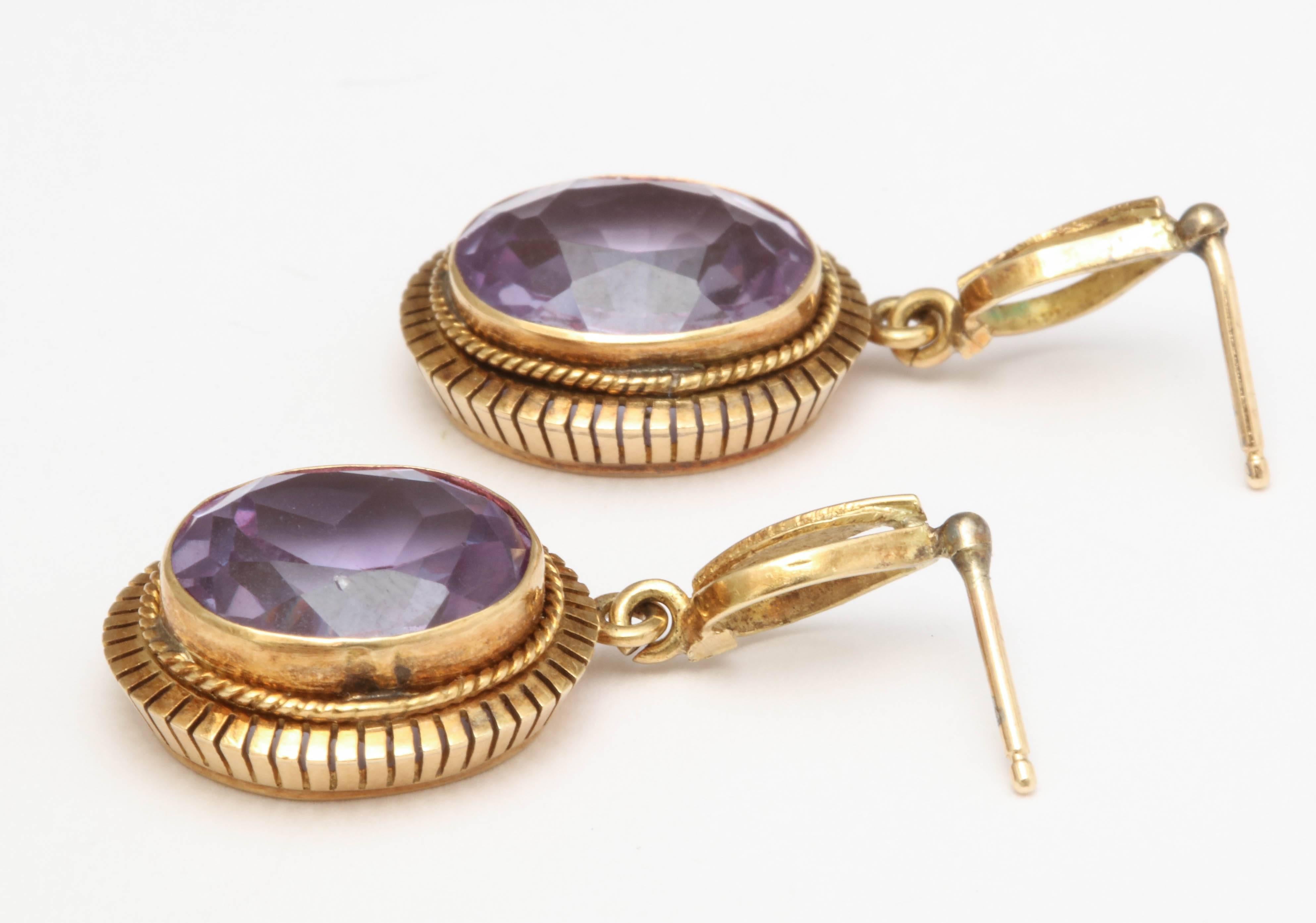 Women's 18 Karat Purple Sapphire Earrings For Sale
