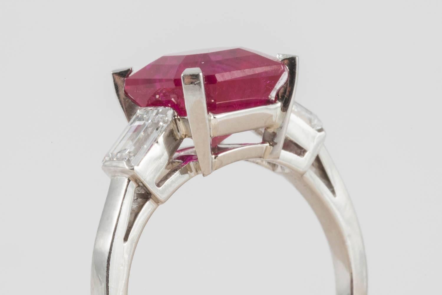 Retirement Sale Art Deco Platinum and Diamond Mount Set with Ethical Ruby 1