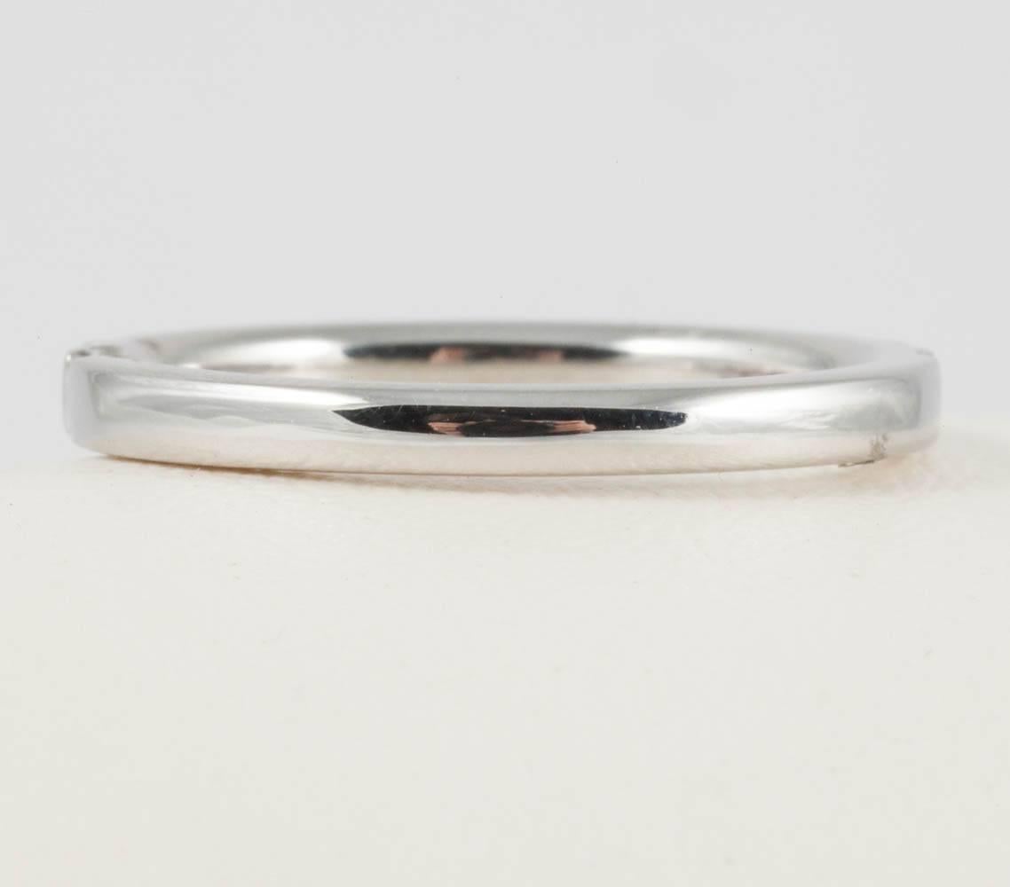 Contemporary Platinum and Diamond Wedding Band Code by Edge, Binary Code Spells J and I For Sale