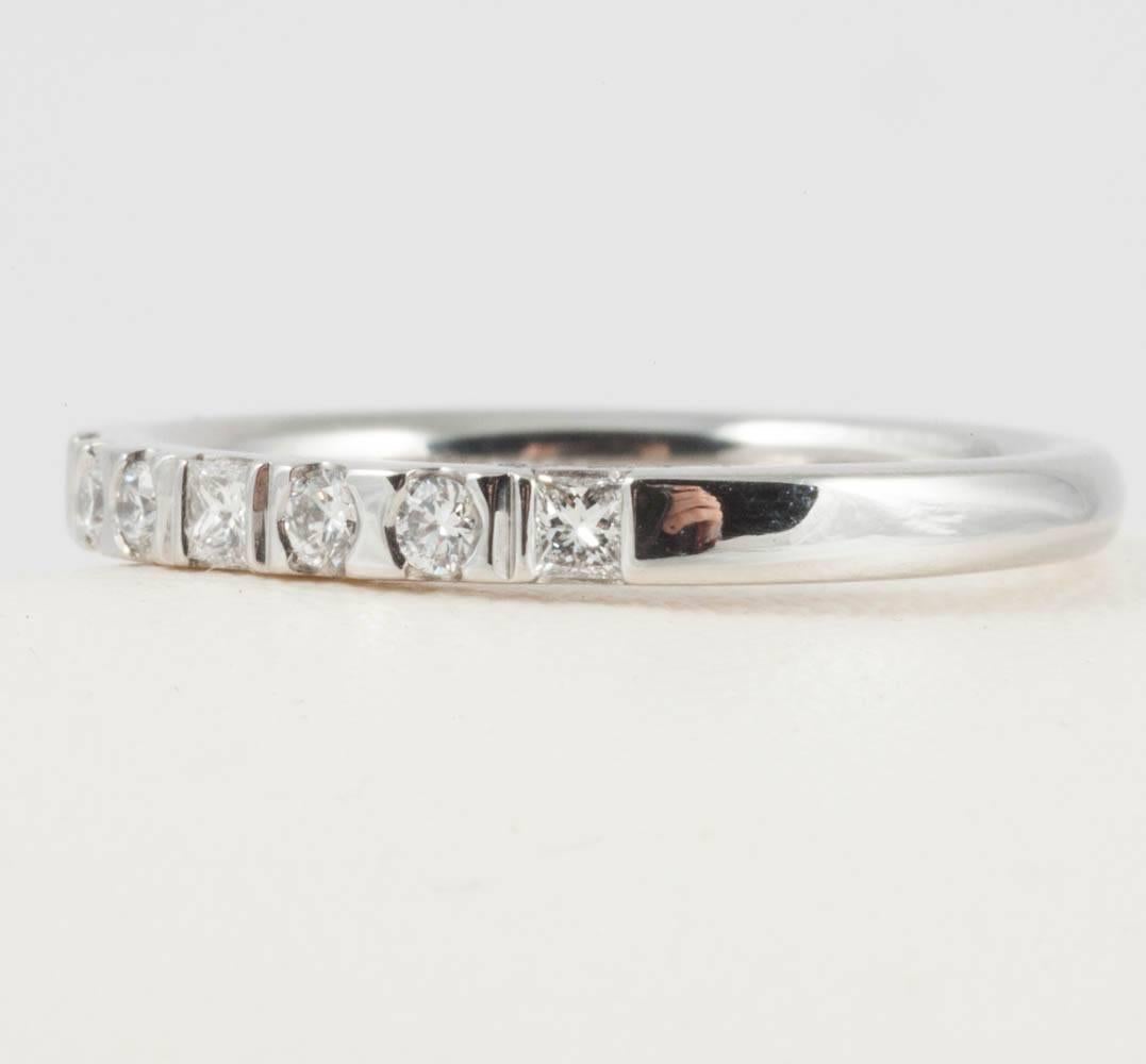 Platinum and Diamond Wedding Band Code by Edge, Binary Code Spells J and I In New Condition For Sale In London, London