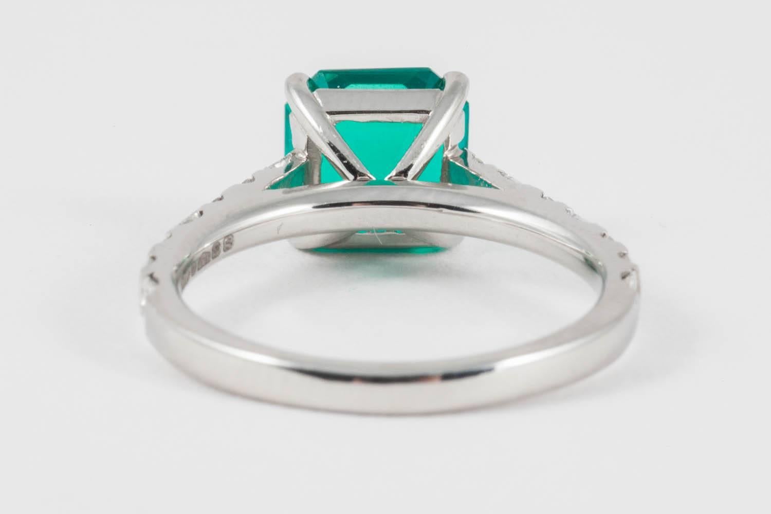 Contemporary Retyirement Sale Platinum, Diamond and Ethical Don't Waste Beauty Emerald For Sale